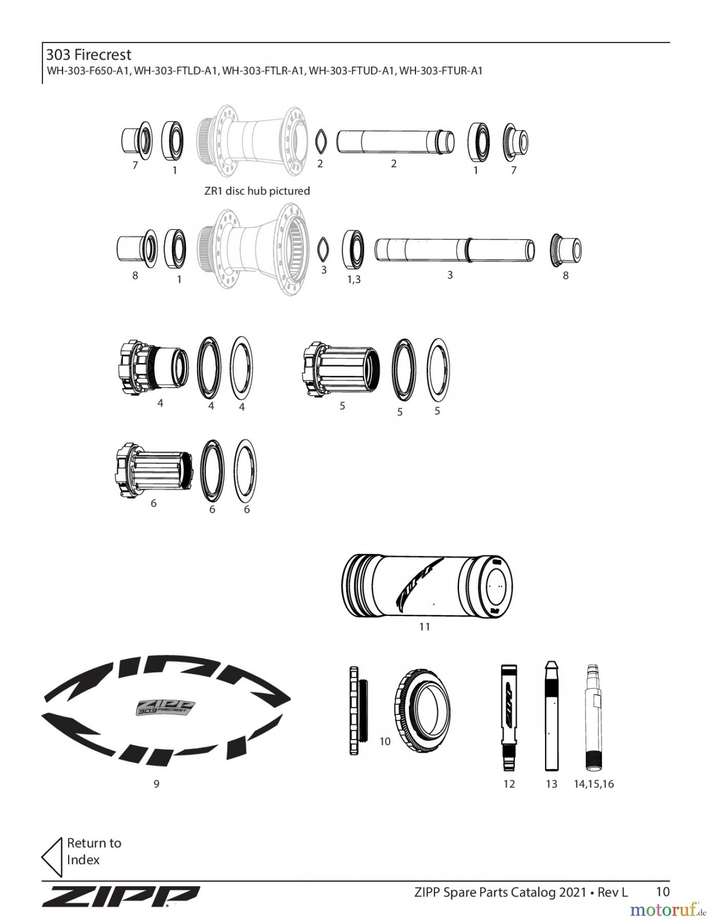 Sram Zipp 303 Firecrest WH-303-F650-A1, WH-303-FTLD-A1, WH-303-FTLR-A1, WH-303-FTUD-A1, WH-303-FTUR-A1