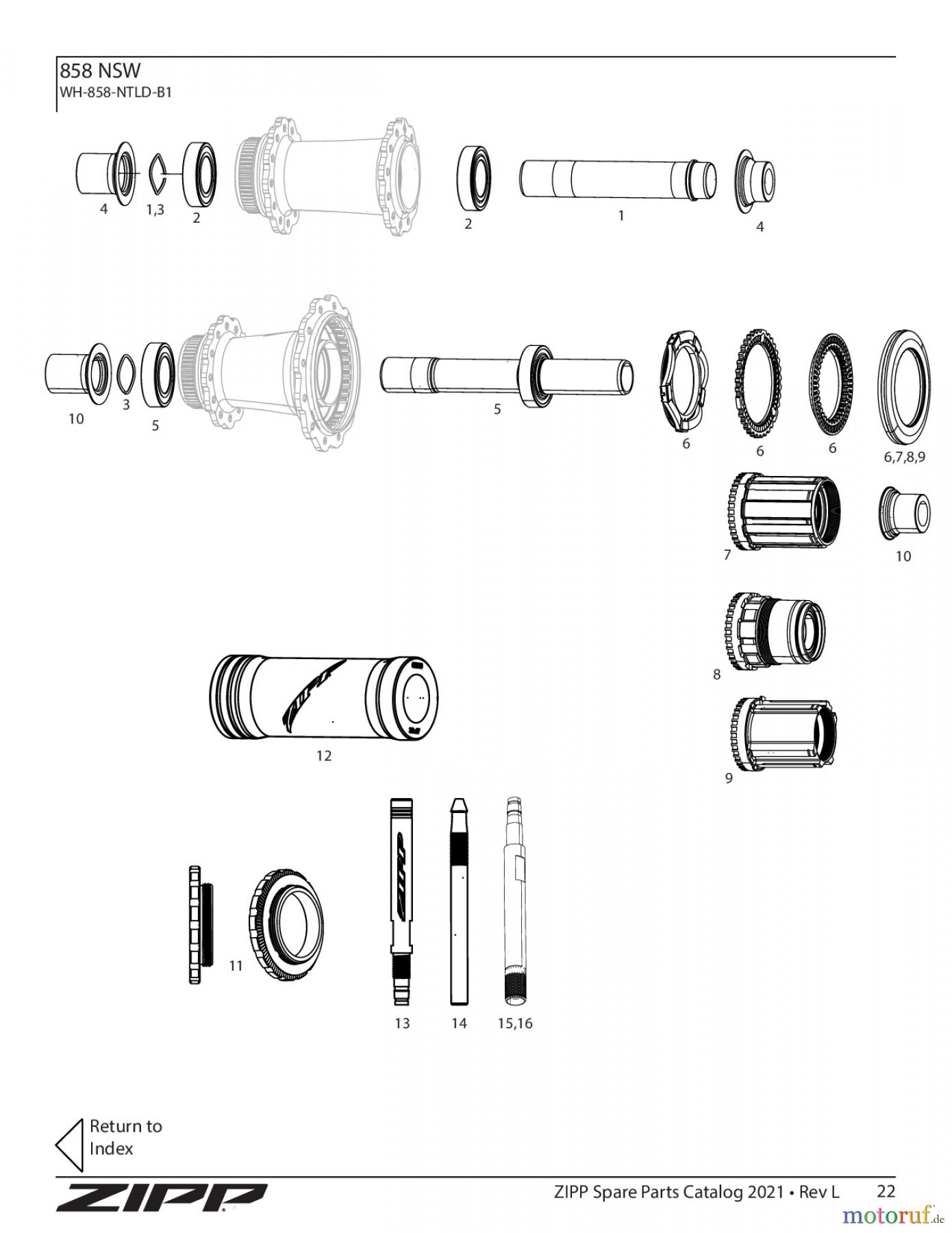 Sram Zipp 858 NSW WH-858-NTLD-B1