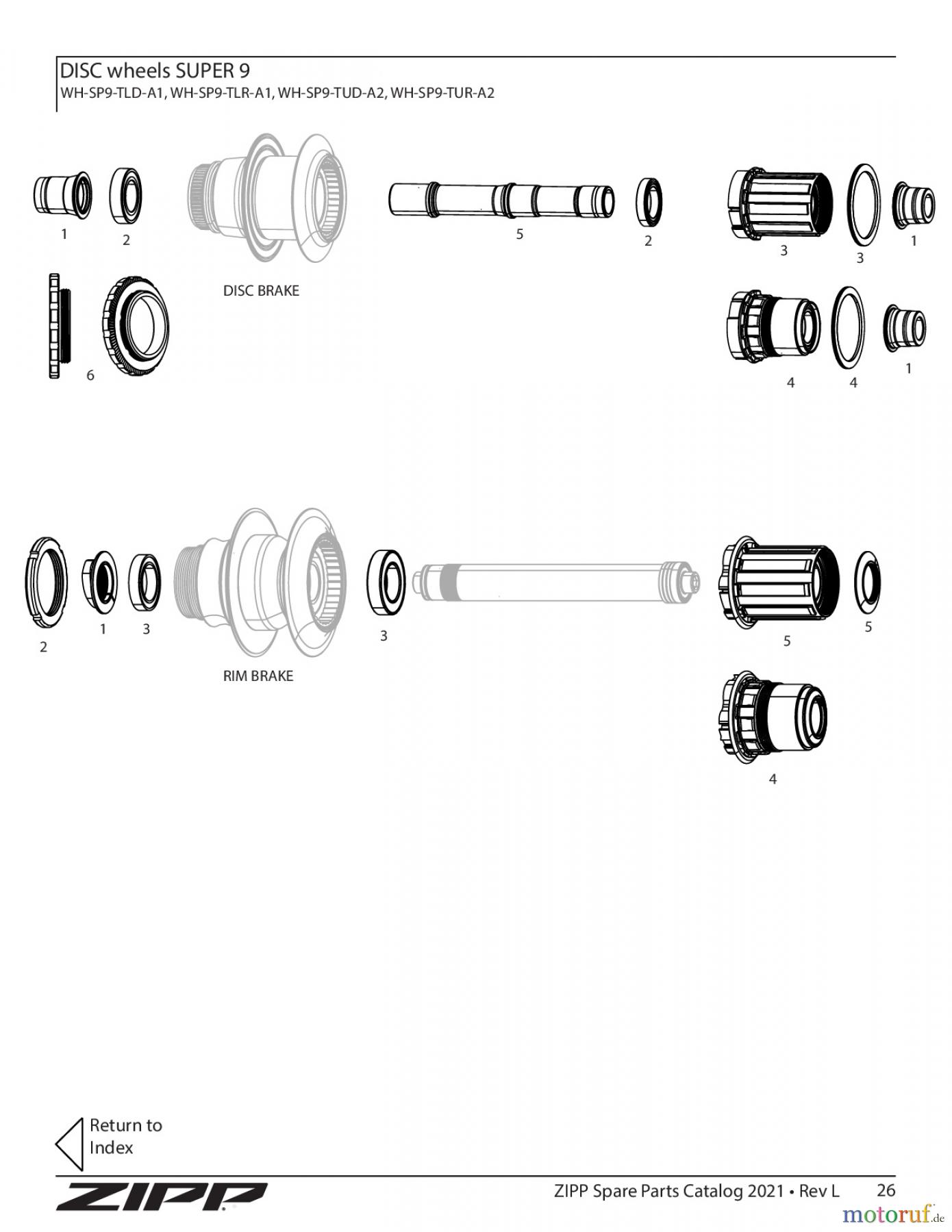 Sram Zipp DISC wheels SUPER 9 WH-SP9-TLD-A1, WH-SP9-TLR-A1, WH-SP9-TUD-A2, WH-SP9-TUR-A2