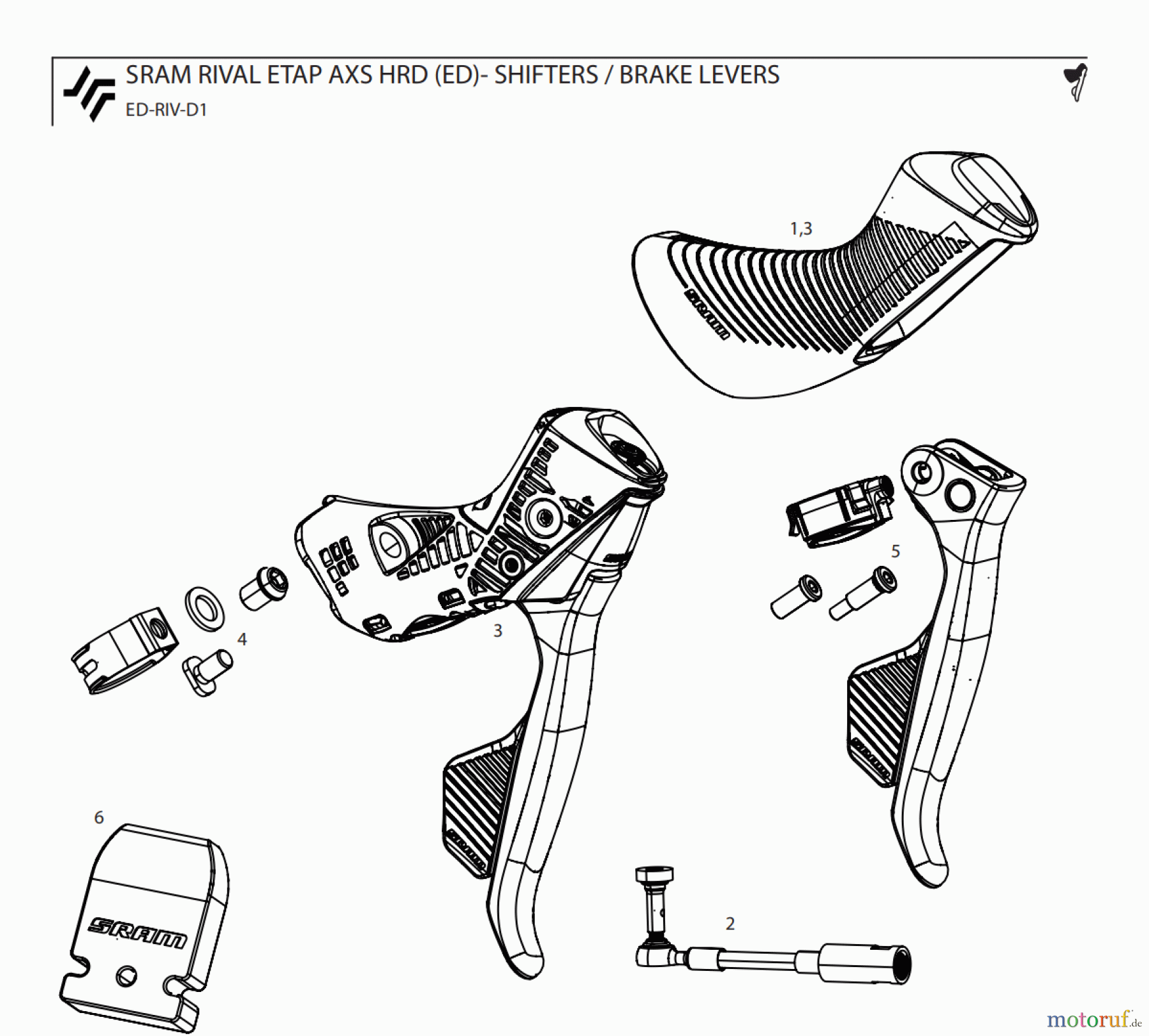 Sram Sram SRAM RIVAL ETAP AXS HRD (ED)- SHIFTERS / BRAKE LEVERS