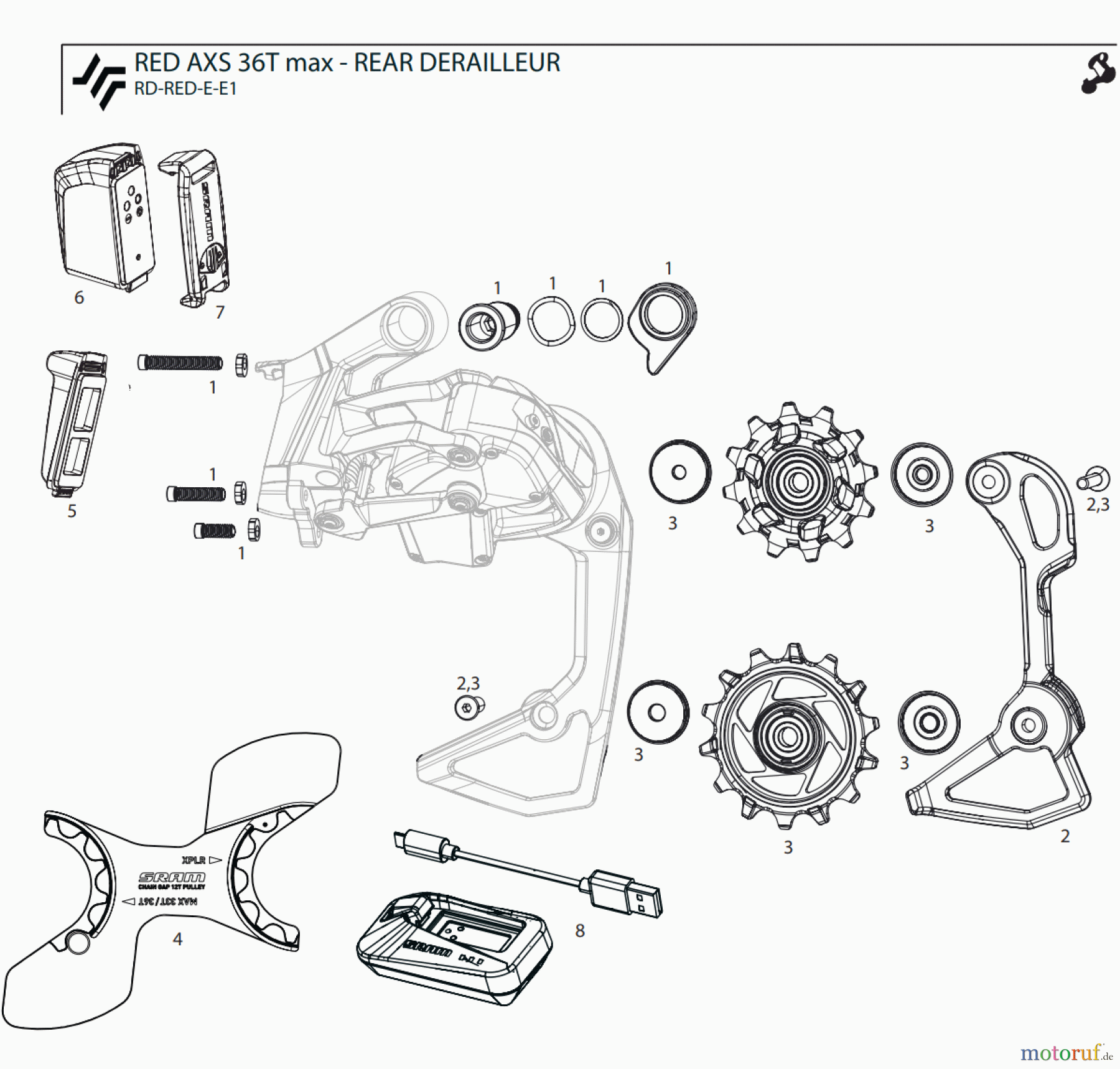 Sram Sram RED AXS 36T max - REAR DERAILLEUR
