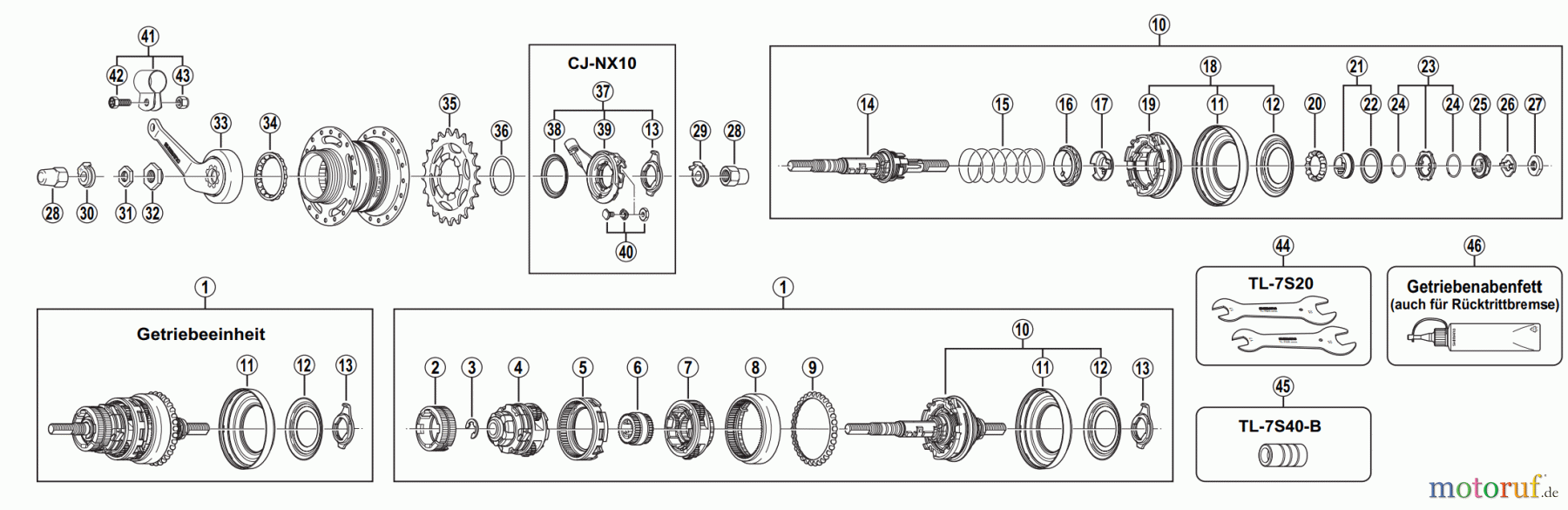 Shimano SG Getriebenabe /Nabenschaltung SG-7C18 SHIMANO NEXUS Siebengangnabe mit Rücktrittbremse 2005