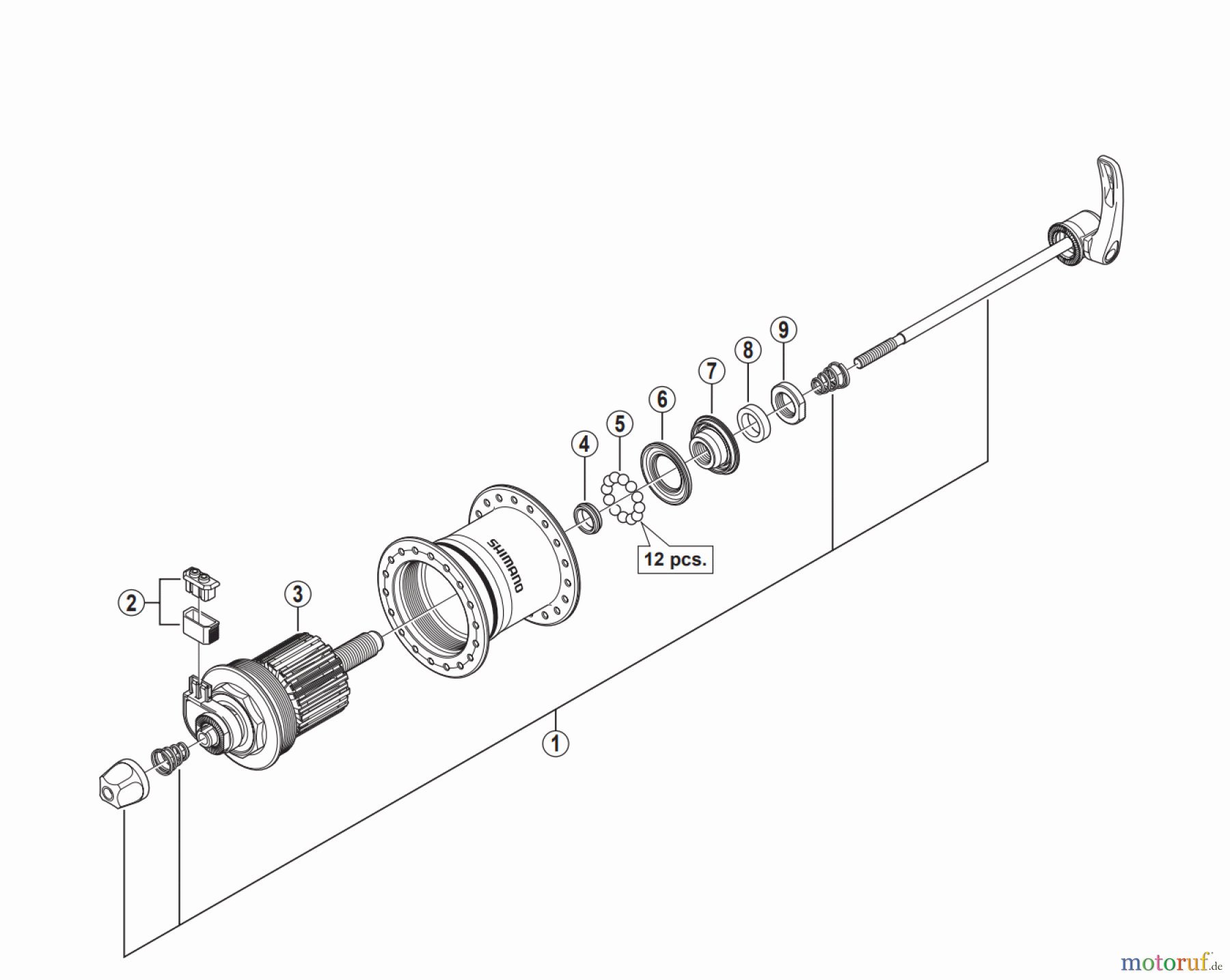 Shimano DH Dynamo Hub - Nabendynamo DH-1N70 Hub Dynamo