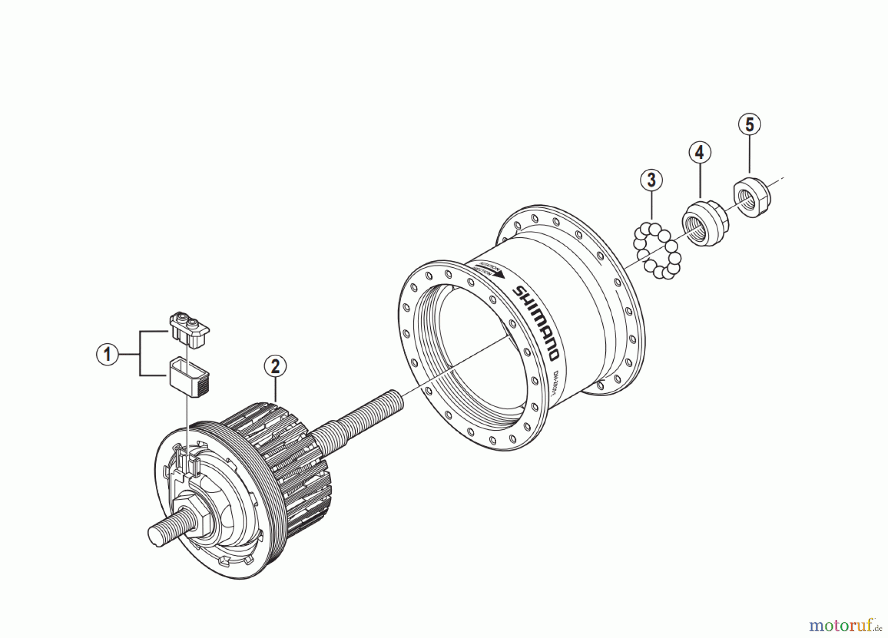 Shimano DH Dynamo Hub - Nabendynamo DH-2R35 Hub Dynamo