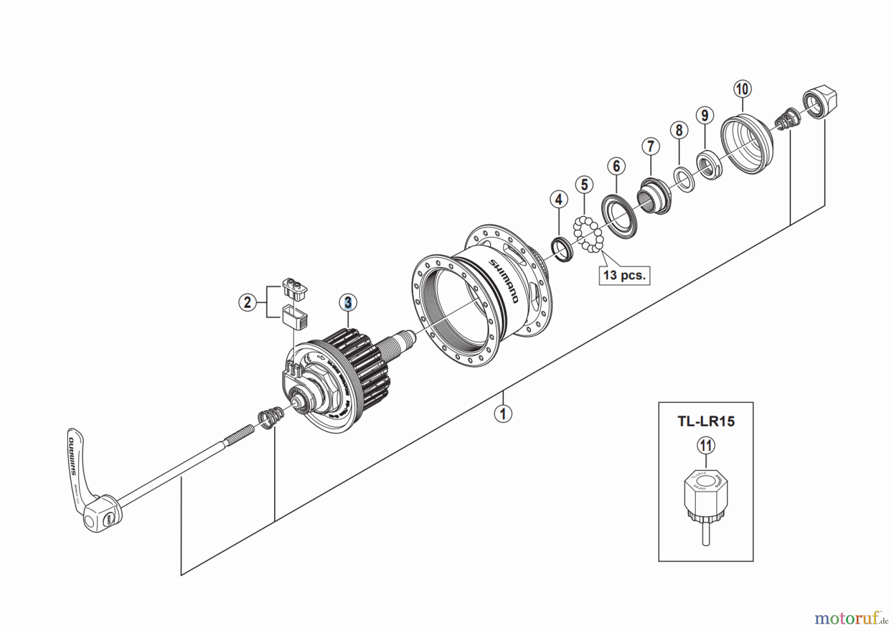 Shimano DH Dynamo Hub - Nabendynamo DH-3D80 Hub Dynamo