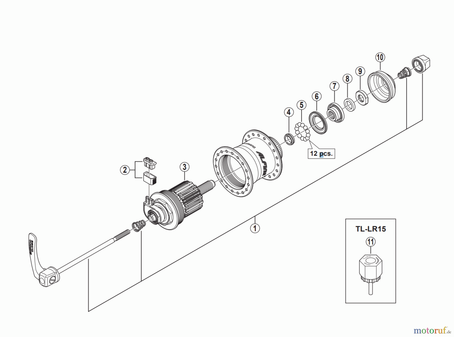 Shimano DH Dynamo Hub - Nabendynamo DH-S700 ALFINE Hub Dynamo