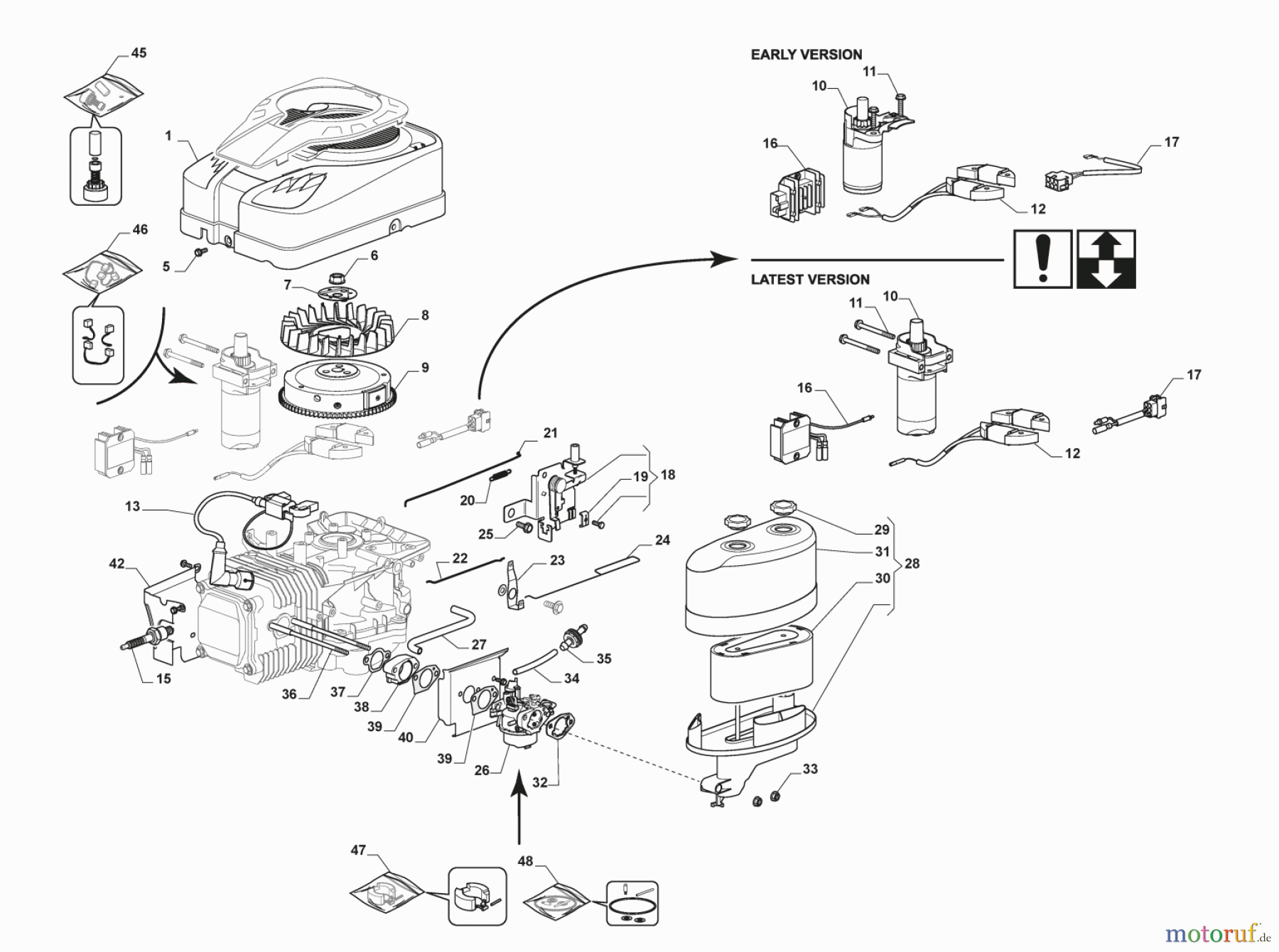 Stiga Aufsitzmäher Baujahr 2019 ESTATE 4102 H (2019) 2T1730481/17 Motor - Vergaser, Luftfilter