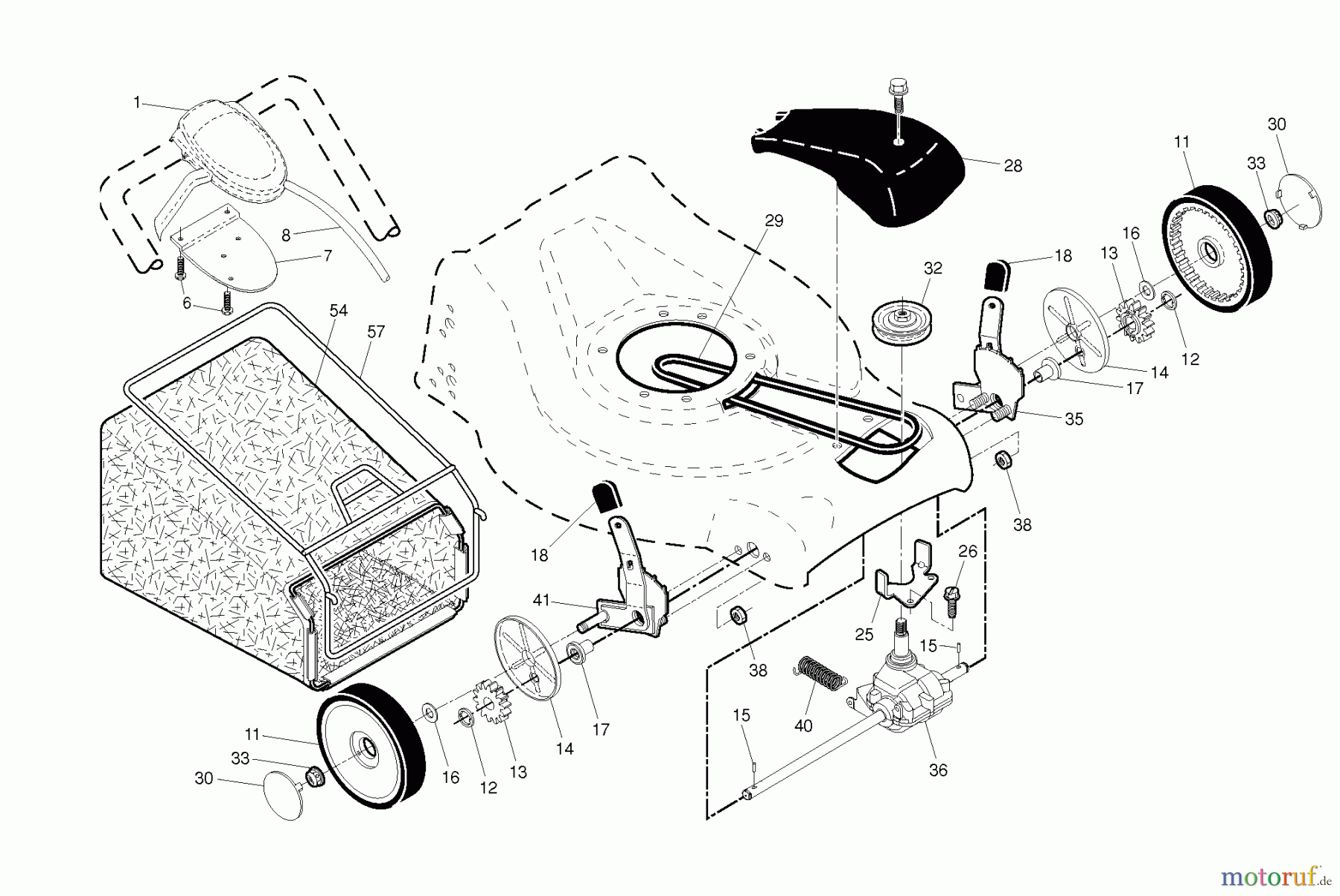 Gardol (Husqvarna) Rasenmäher EDITION 1-R, 96141023302, 2011-01 Antrieb