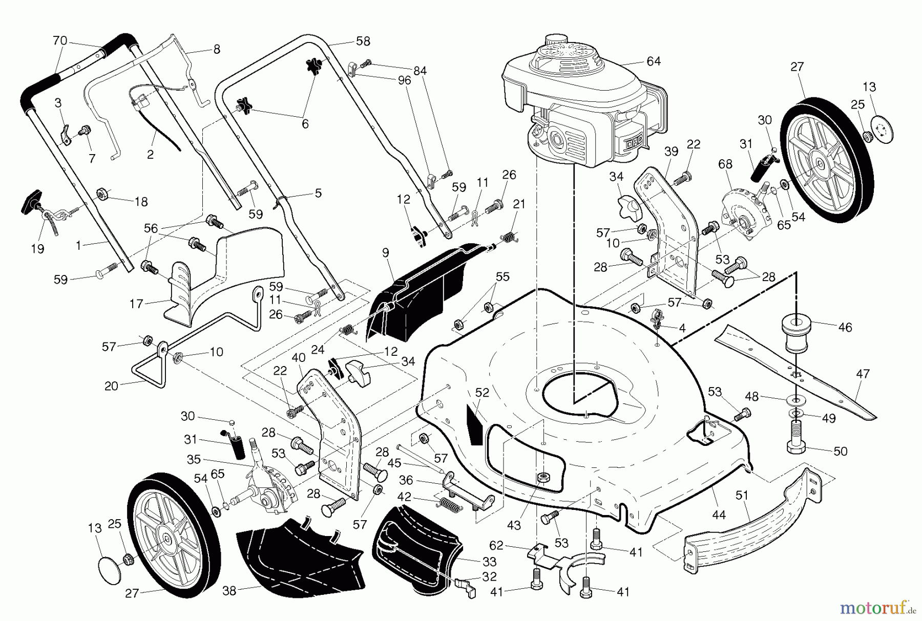 Gardol (Husqvarna) Rasenmäher EDITION XXL, 96141026000, 2012-01 Rahmen