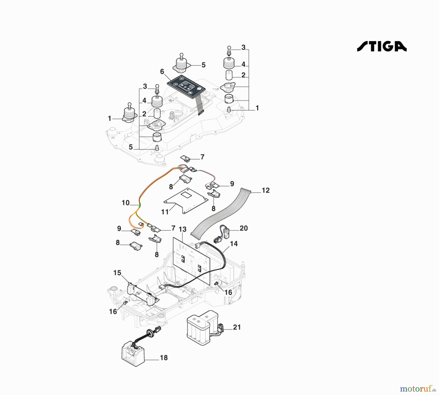  Stiga Mähroboter Baujahr 2023 G 300 (2023) [2R3101118/ST1] Elektrische Teile: Platinen, Sensoren Und Displays
