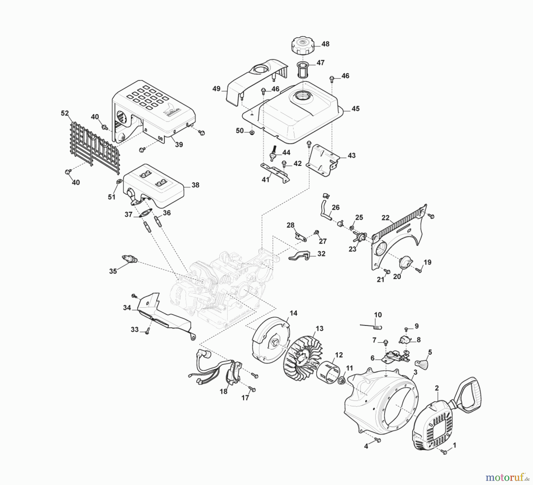 Stiga Motorhacken Baujahr 2023 Benzin SRC 585 RG (2023) 213601041/ST1 Motor - Set Starter, Tank