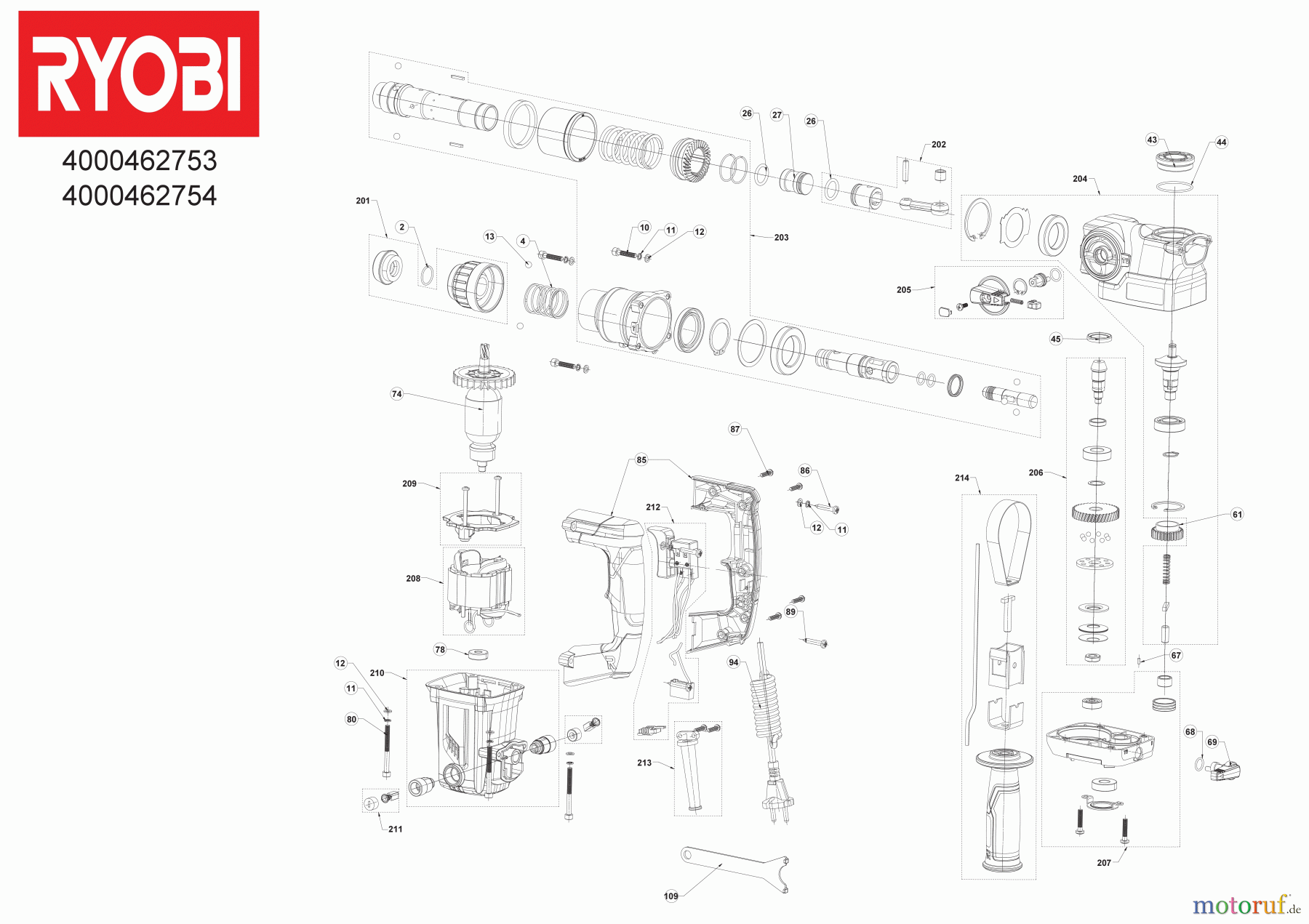 Ryobi (Schlag-)Bohrschrauber Bohrhämmer RSDS1050-K Seite 1
