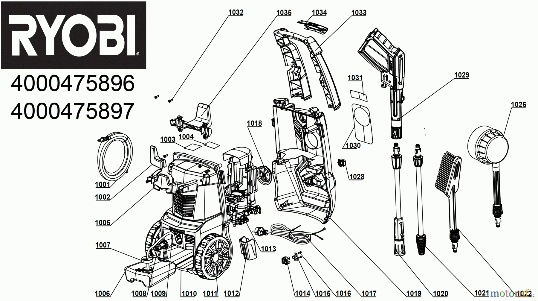  Ryobi Hochdruckreiniger RY130PWA 1.600 W Elektro-Hochdruckreiniger, max. Druck 130 bar Seite 1