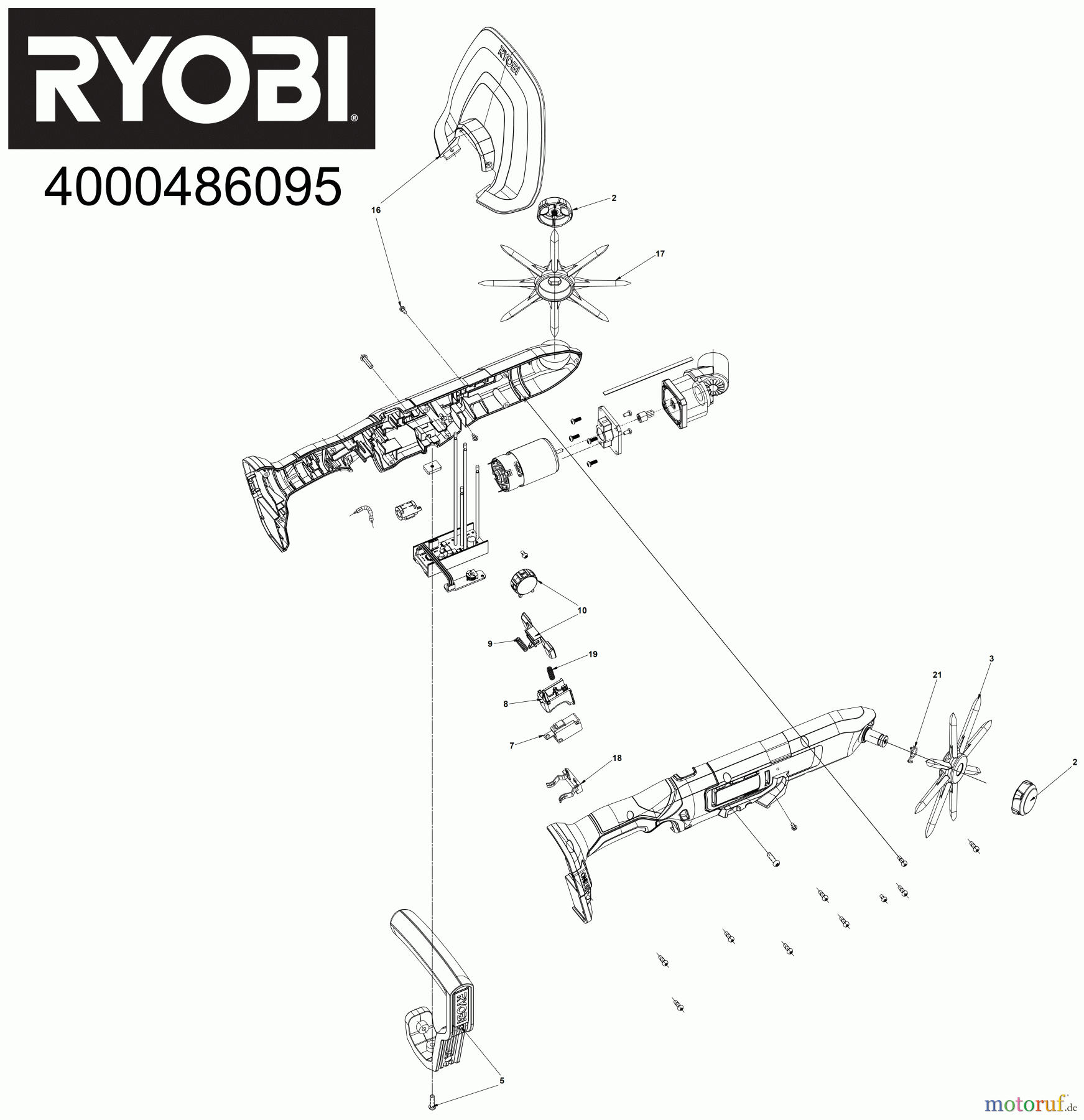 Ryobi Bodenhacken Kultivator RY18HCA 18 V ONE+ Akku-Kompakt-Kultivator, Arbeitstiefe 5 cm Seite 1