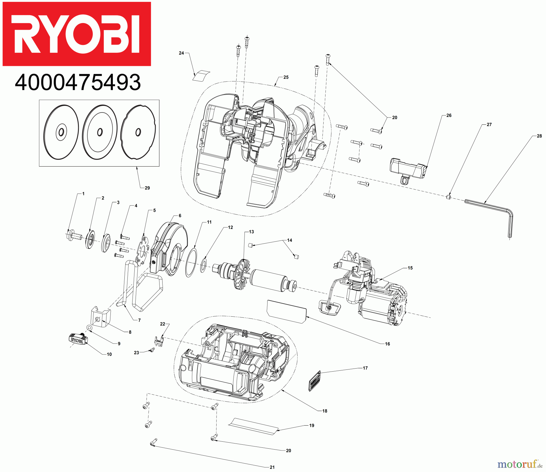 Ryobi Schleifgeräte Trennschleifer RCT18C Seite 1