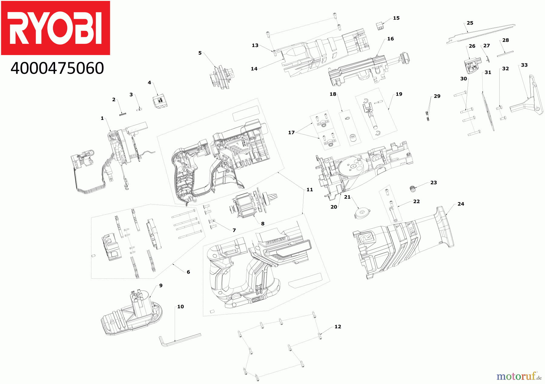 Ryobi Sägen Säbelsägen R18RS7 Seite 1