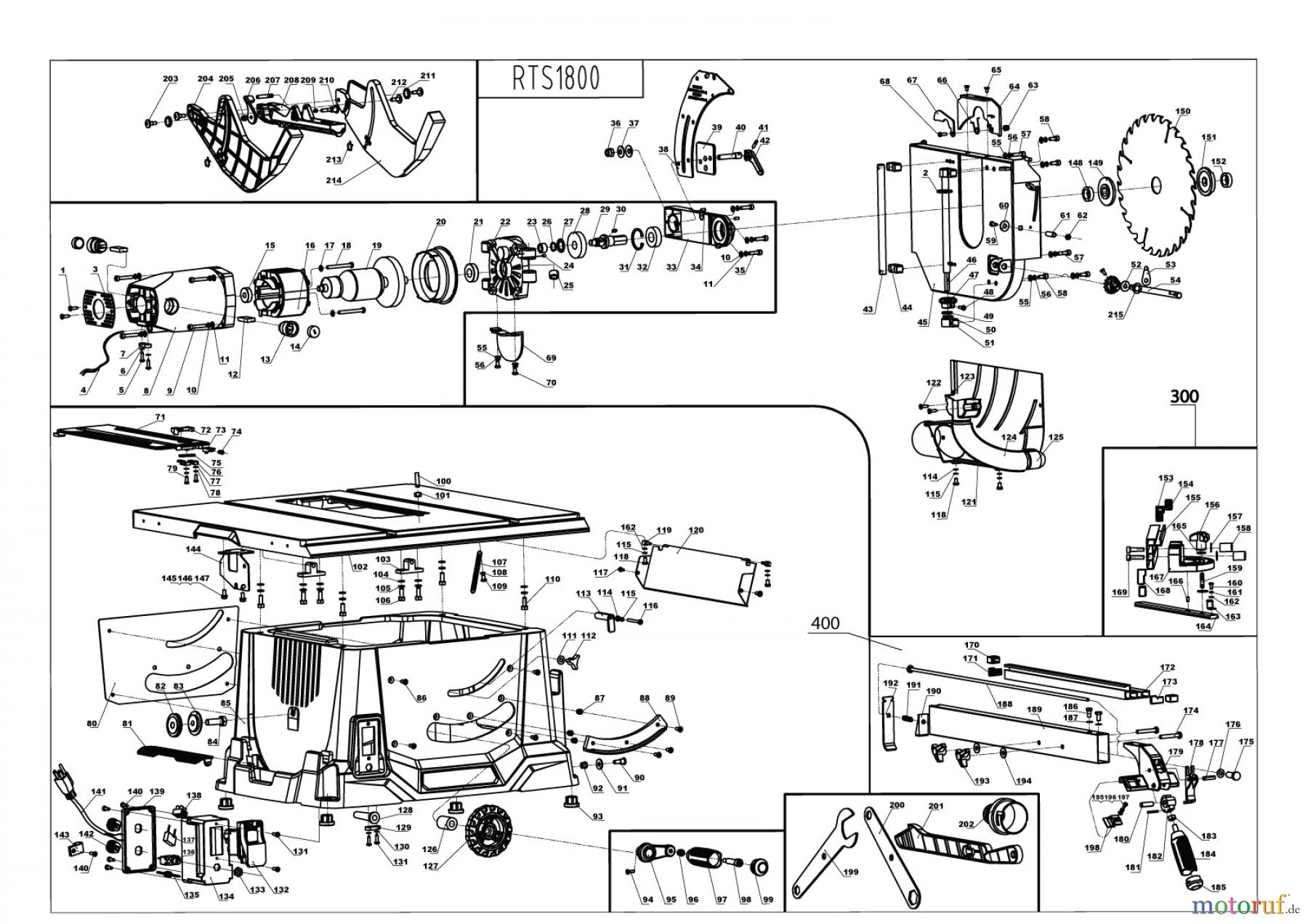  Ryobi Sägen Tischkreissägen RTS1800-G