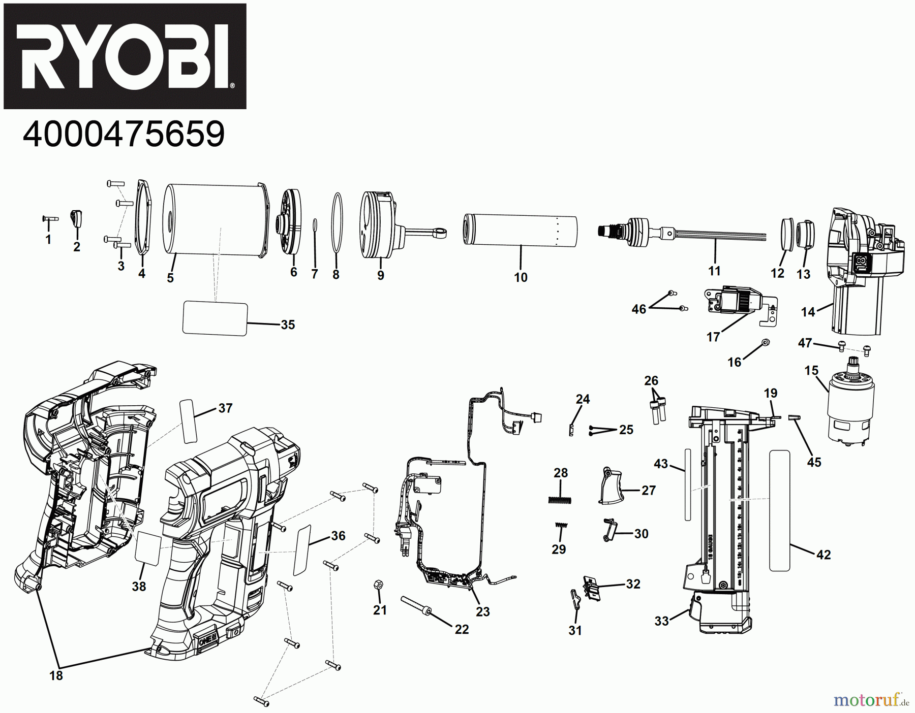 Ryobi Nagler und Tacker R18GS18 Seite 1