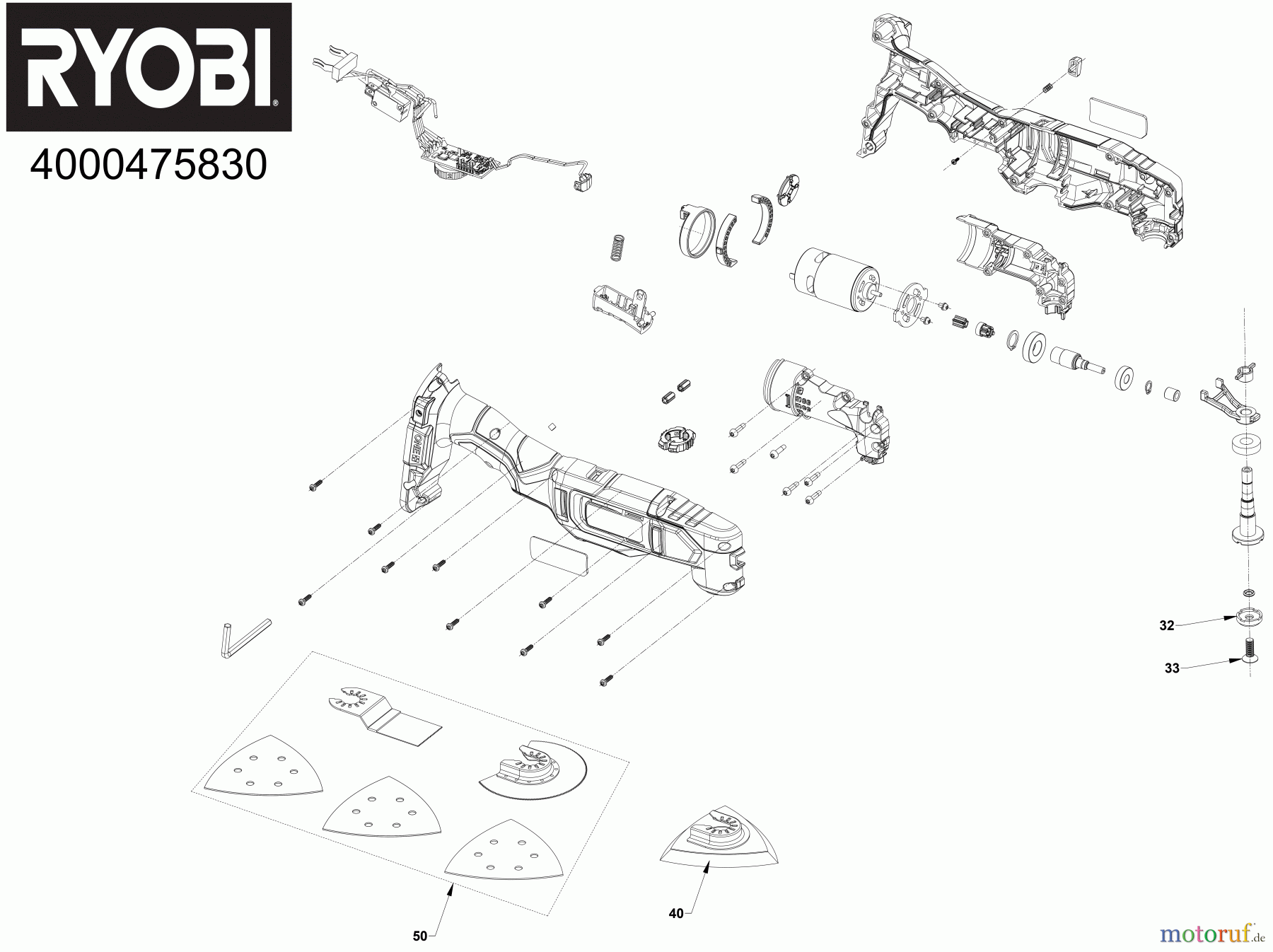 Ryobi Rotationswerkzeuge/ Multitools RMT18 AKKU-MULTIFUNKTIONSWERKZEUG Seite 1