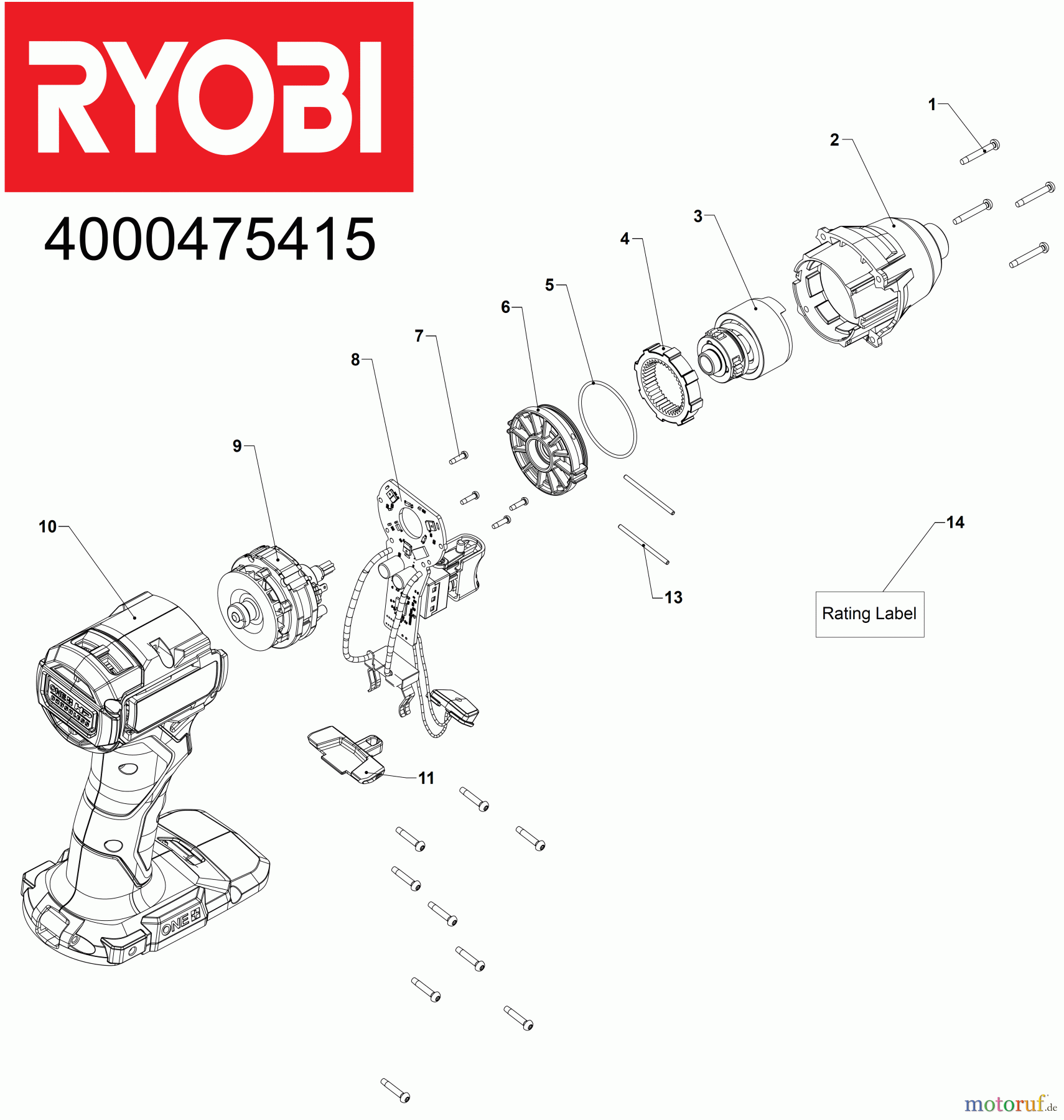 Ryobi (Schlag-)Bohrschrauber Schlagschrauber RID18C AKKU-SCHLAGSCHRAUBER Seite 1