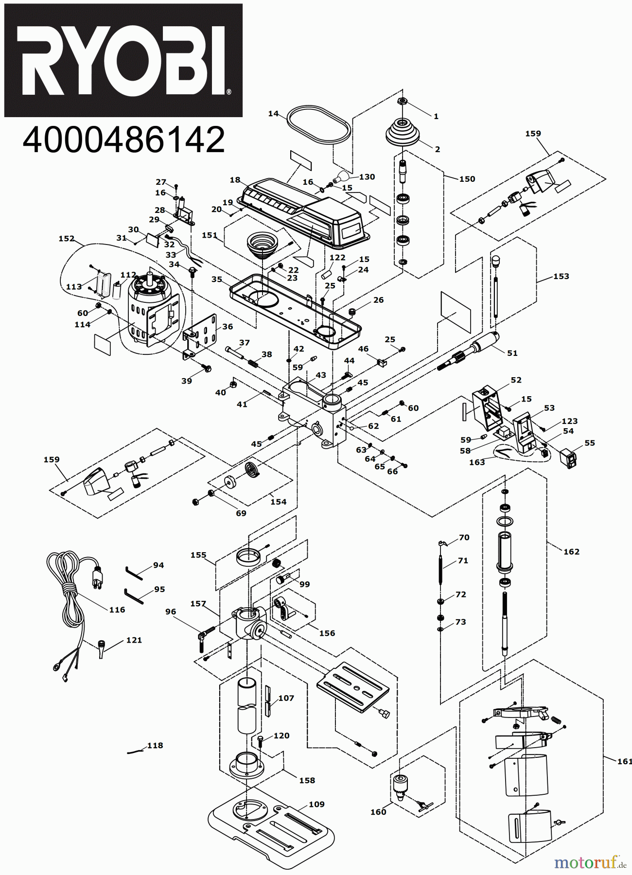 Ryobi (Schlag-)Bohrschrauber Tischbohrmaschine RDP102L