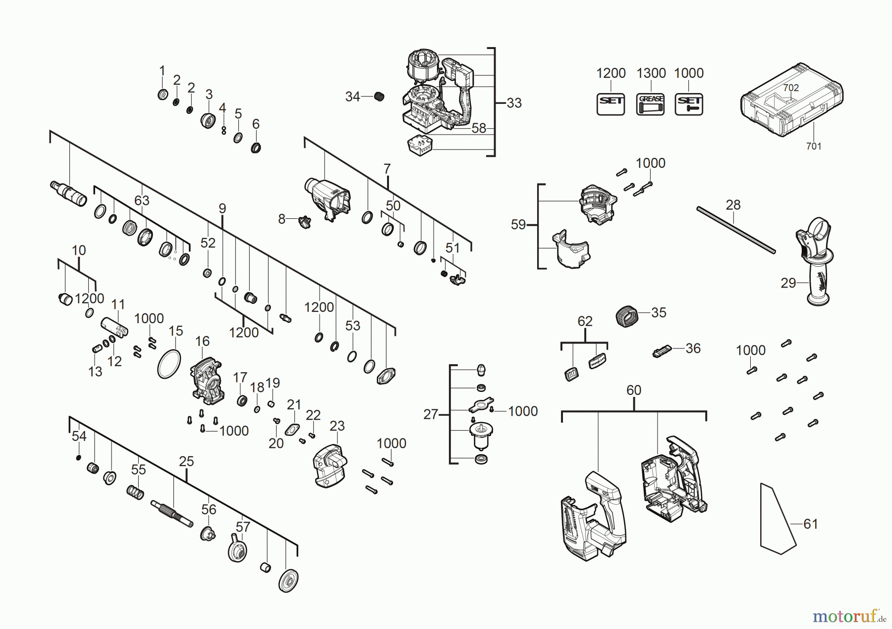  Milwaukee Akku-Geräte Bohren und Meißeln SDS-PLUS M18 BLH AKKU-KOMBIHAMMER Seite 1