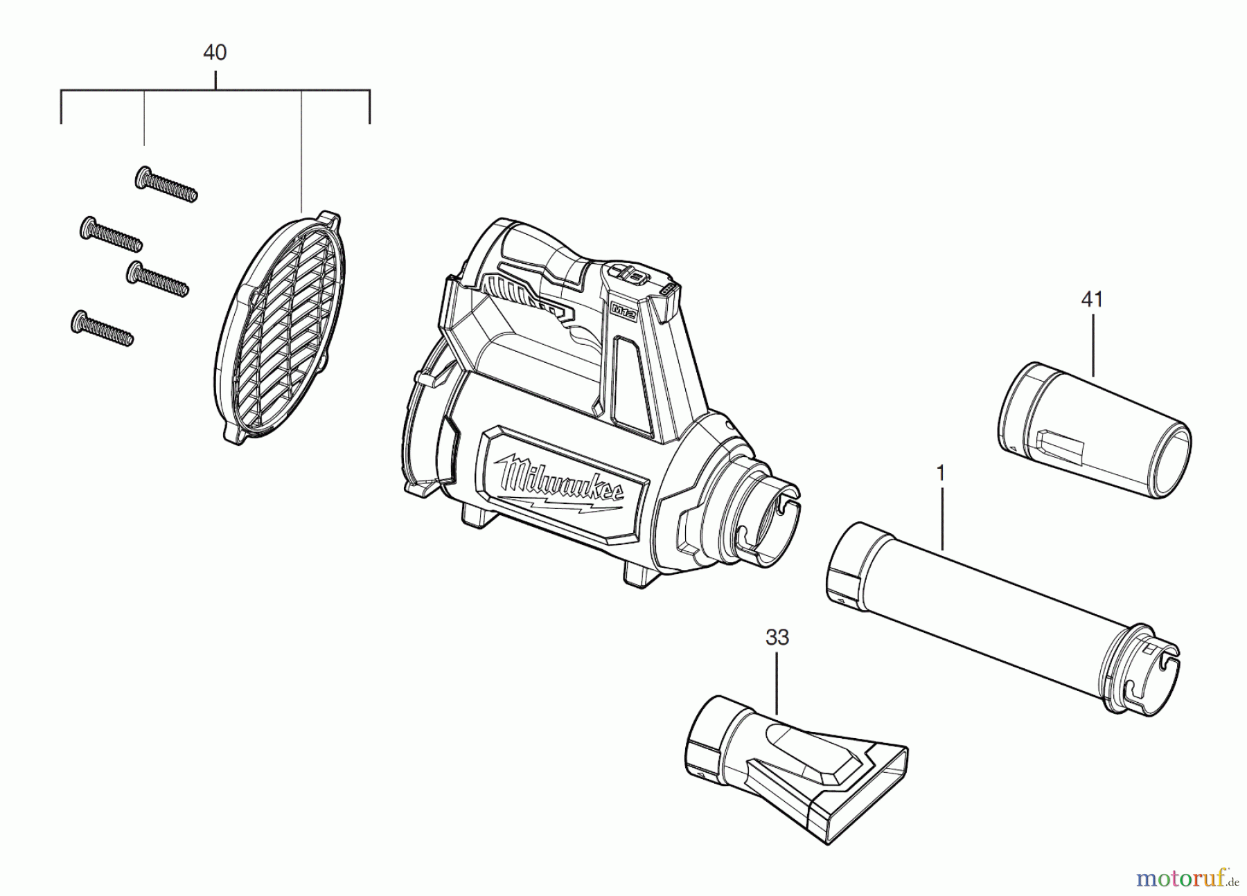 Milwaukee Akku-Geräte Outdoor M12 BBL Akku Laubbläser Seite 1