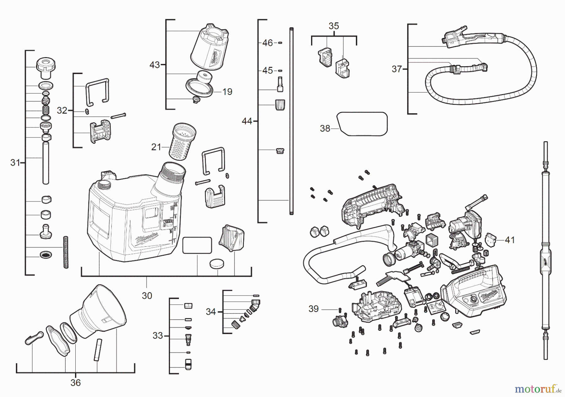  Milwaukee Akku-Geräte Outdoor M12 BHCS3L Akku-Chemiespruehgeraet Seite 1