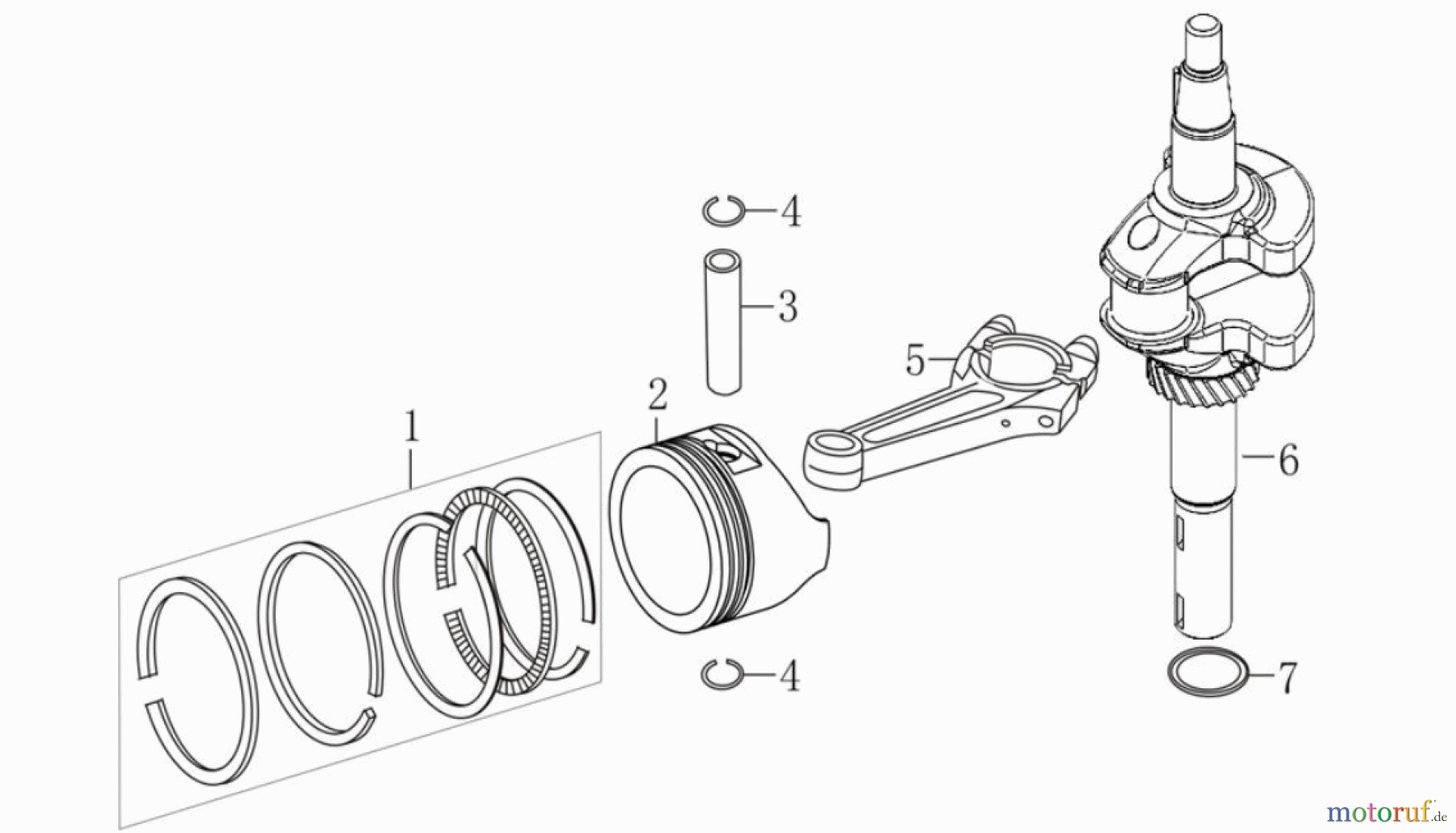 LONCIN Motoren LC1P75F Kurbelwelle, Kolben