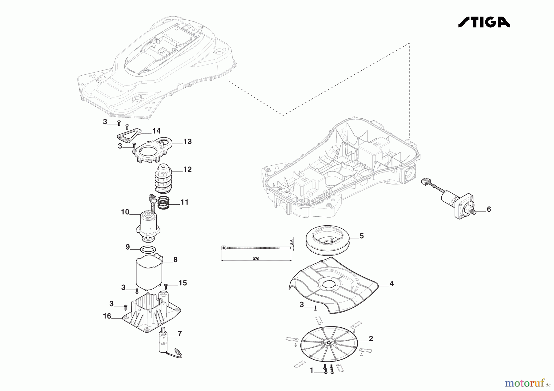  Stiga Mähroboter Baujahr 2024 G 3600 (2024) [2R5106018/ST1] Blattmotor Und Radmotoren