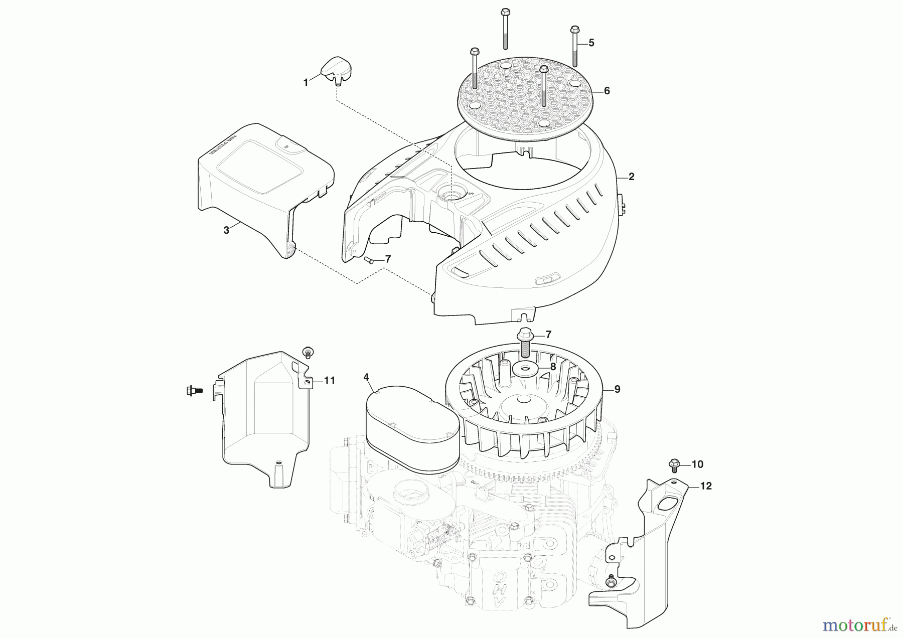  Stiga Aufsitzmäher Baujahr 2024 ESTATE 7122 W (2024) [2T1310481/ST3P] Lüfterhaube, Luftfilter