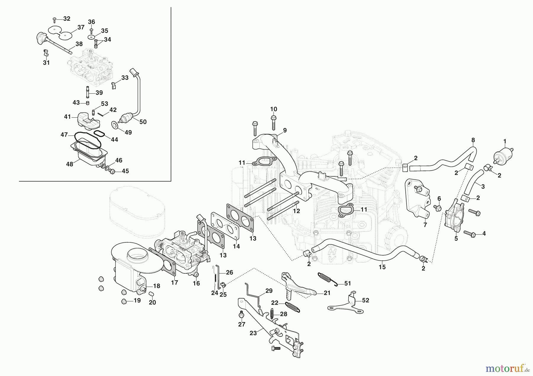  Stiga Aufsitzmäher Baujahr 2024 ESTATE 7122 W (2024) [2T1310481/ST3P] Vergaser, Kraftstoffpumpe 