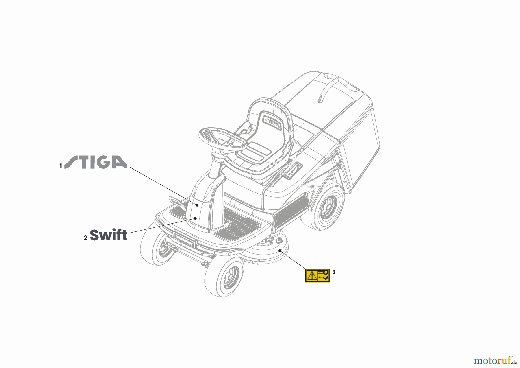 Stiga Aufsitzmäher Baujahr 2024 SWIFT 372e (2024) 2T0250481/ST1 Klebzettel