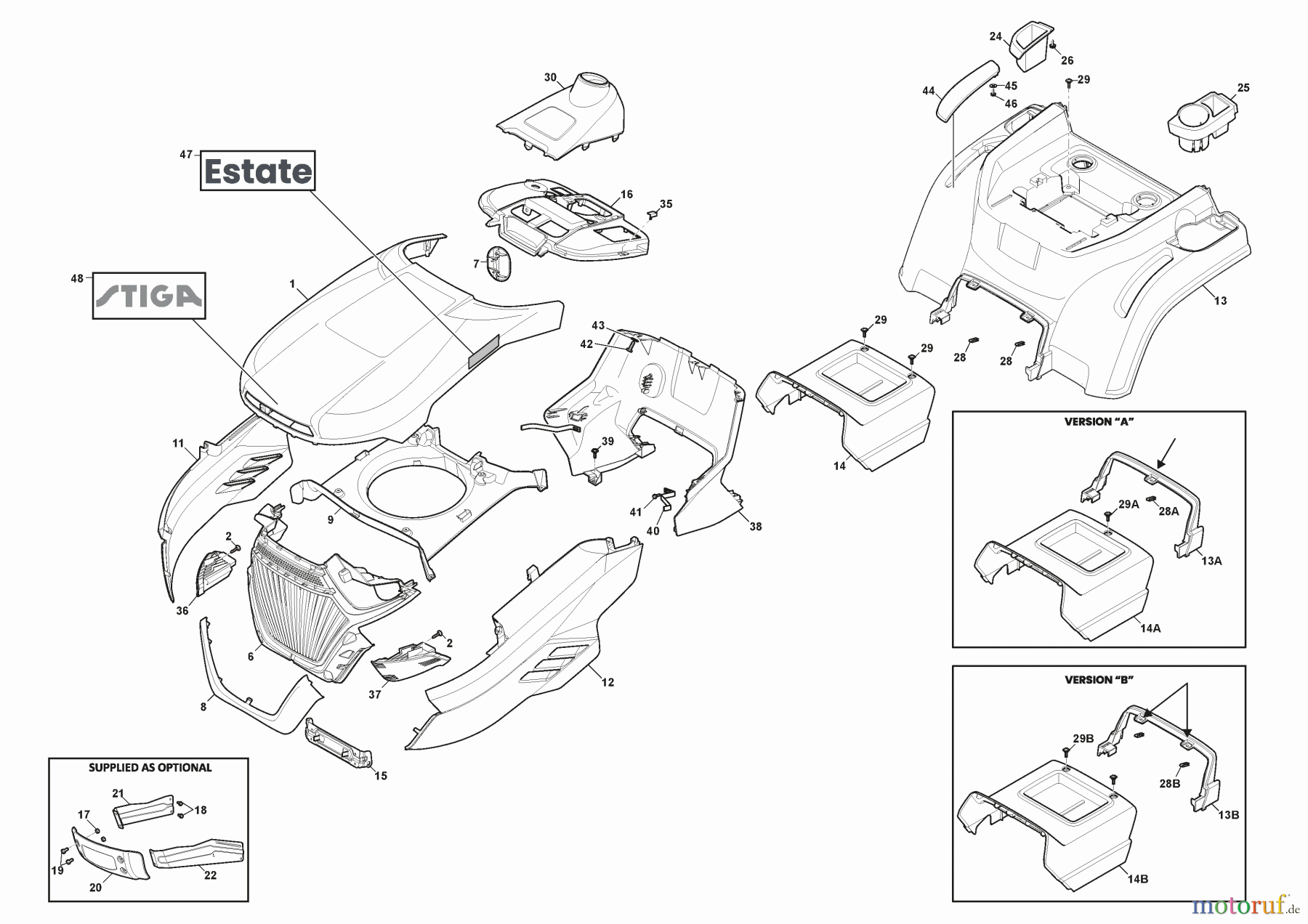 Stiga Aufsitzmäher Baujahr 2024 ESTATE 384e (2024) 2T2200481/ST2 Karosserie