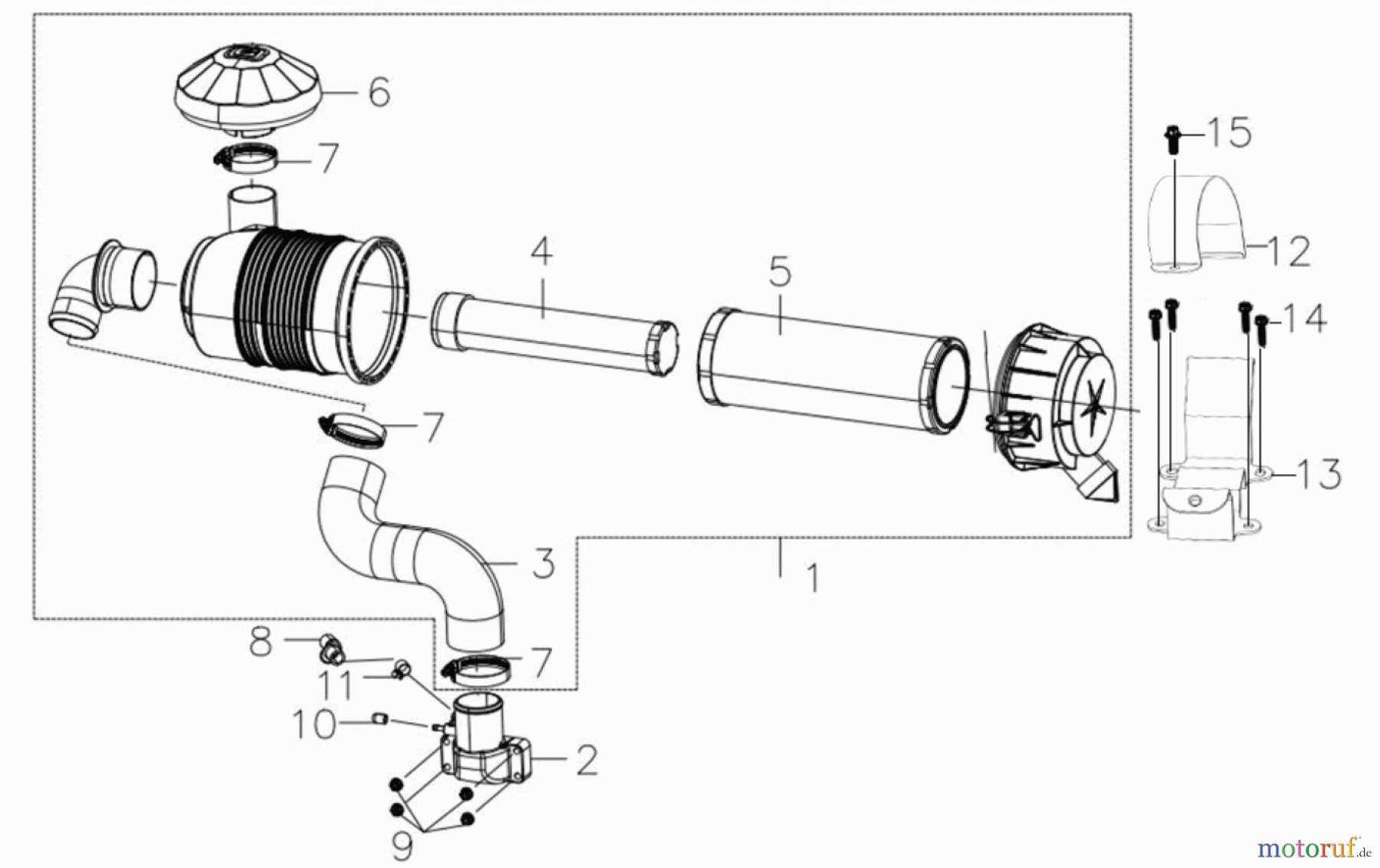 LONCIN Motoren LC2P77F, LC2P80F, LC2P82F AIR CLEANER ASSEMBLY