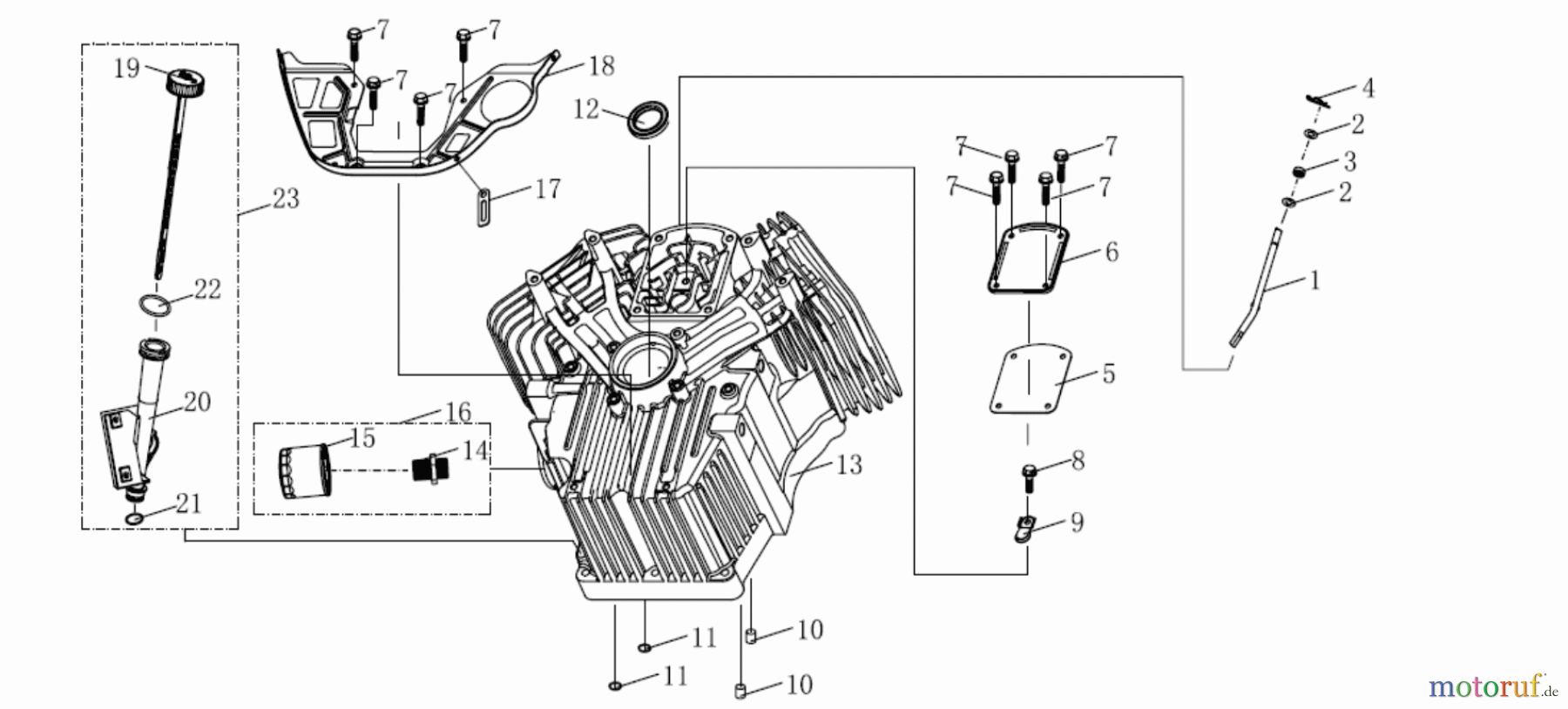 LONCIN Motoren LC2P77F, LC2P80F, LC2P82F CRANKCASE