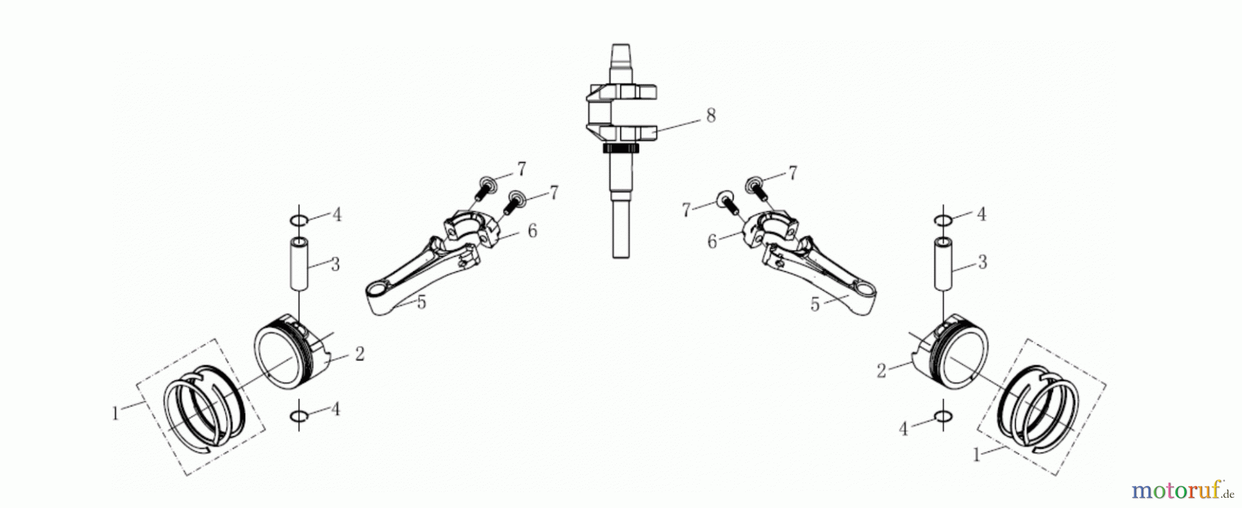LONCIN Motoren LC2P77F, LC2P80F, LC2P82F Crankshaft/Piston