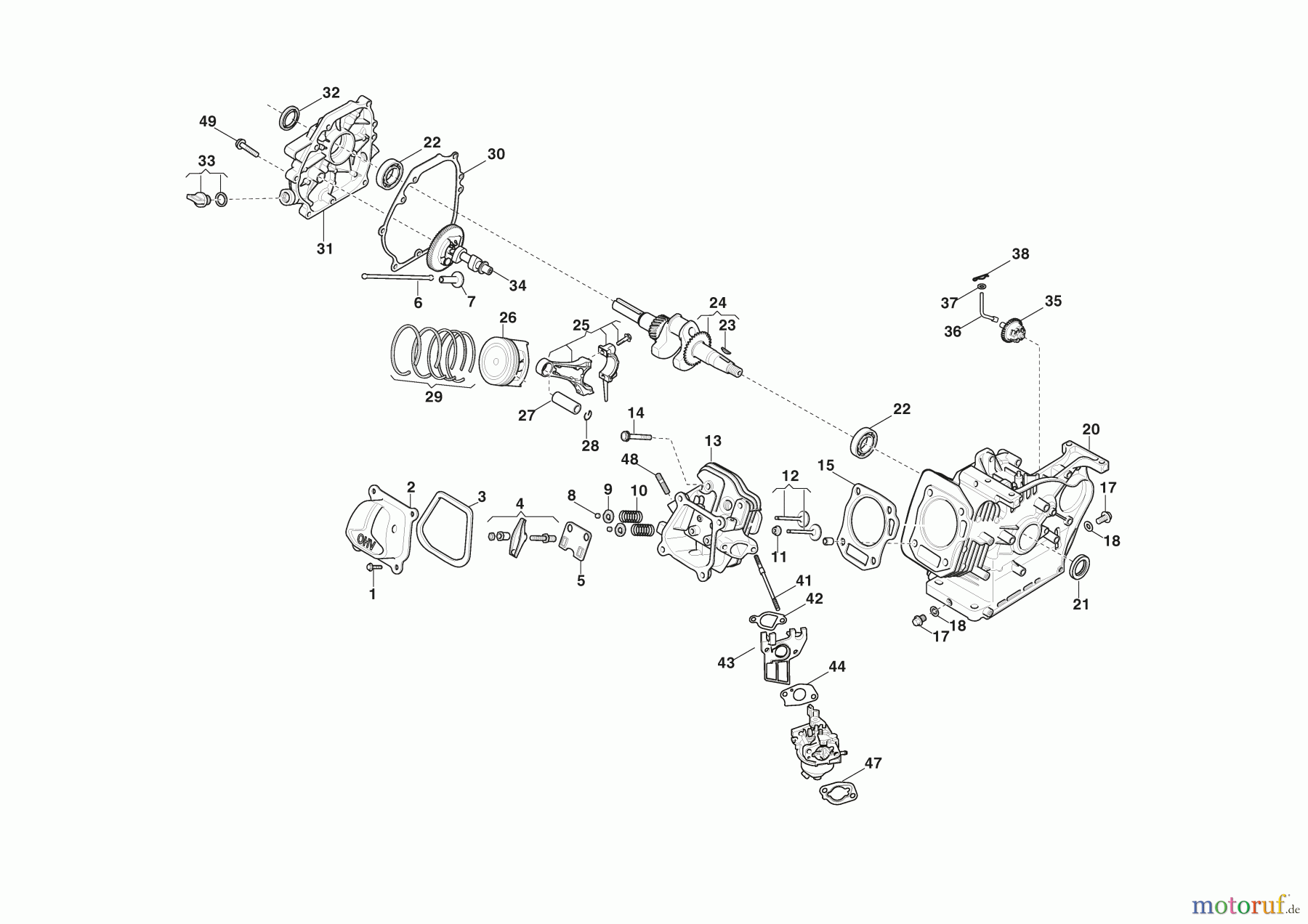 Stiga Vertikutierer Baujahr 2024 SVP 40 G (2024) 211400248/ST1 Motor - Kolben, Motorwelle