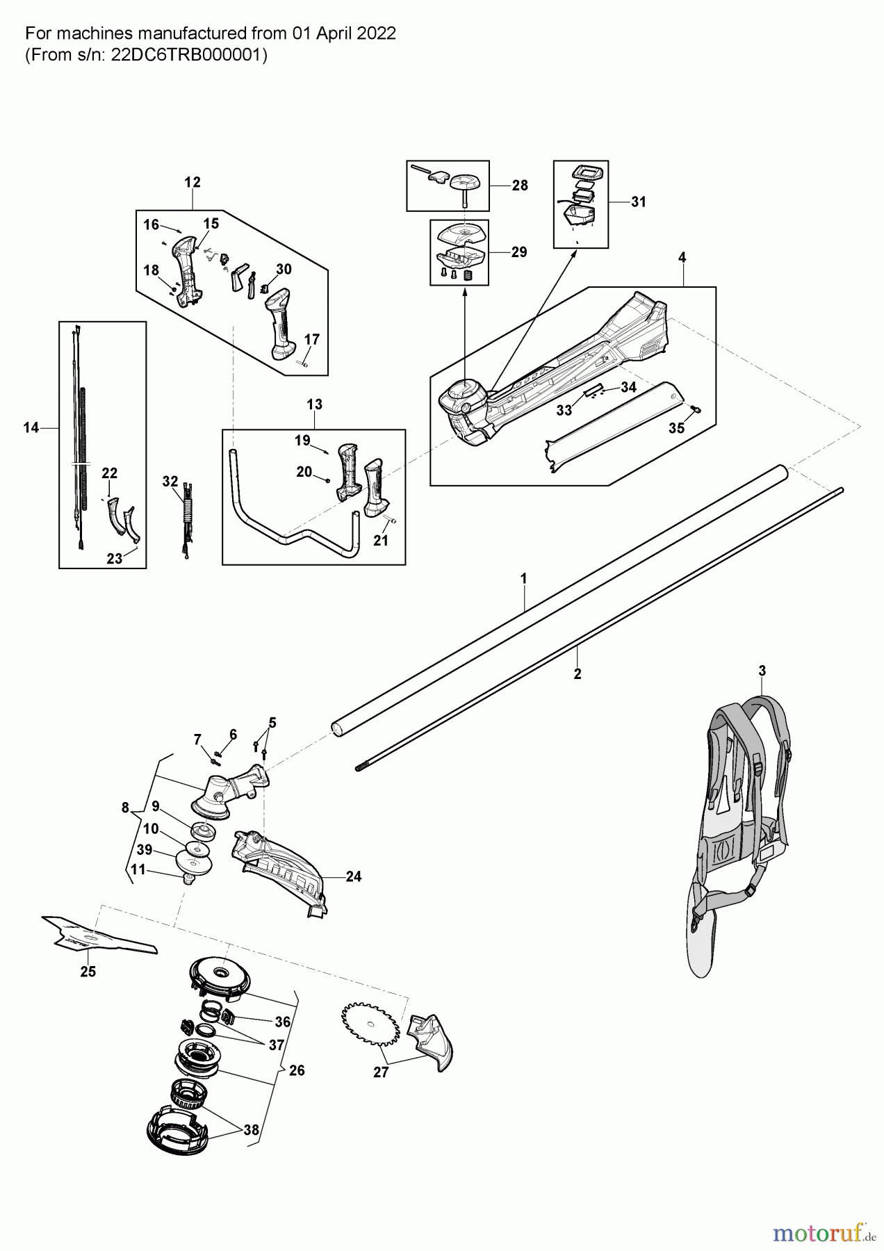 Stiga Motorsensen, Trimmer Baujahr 2024 BC 760 B (2024) 283524008/ST3 Getriebe