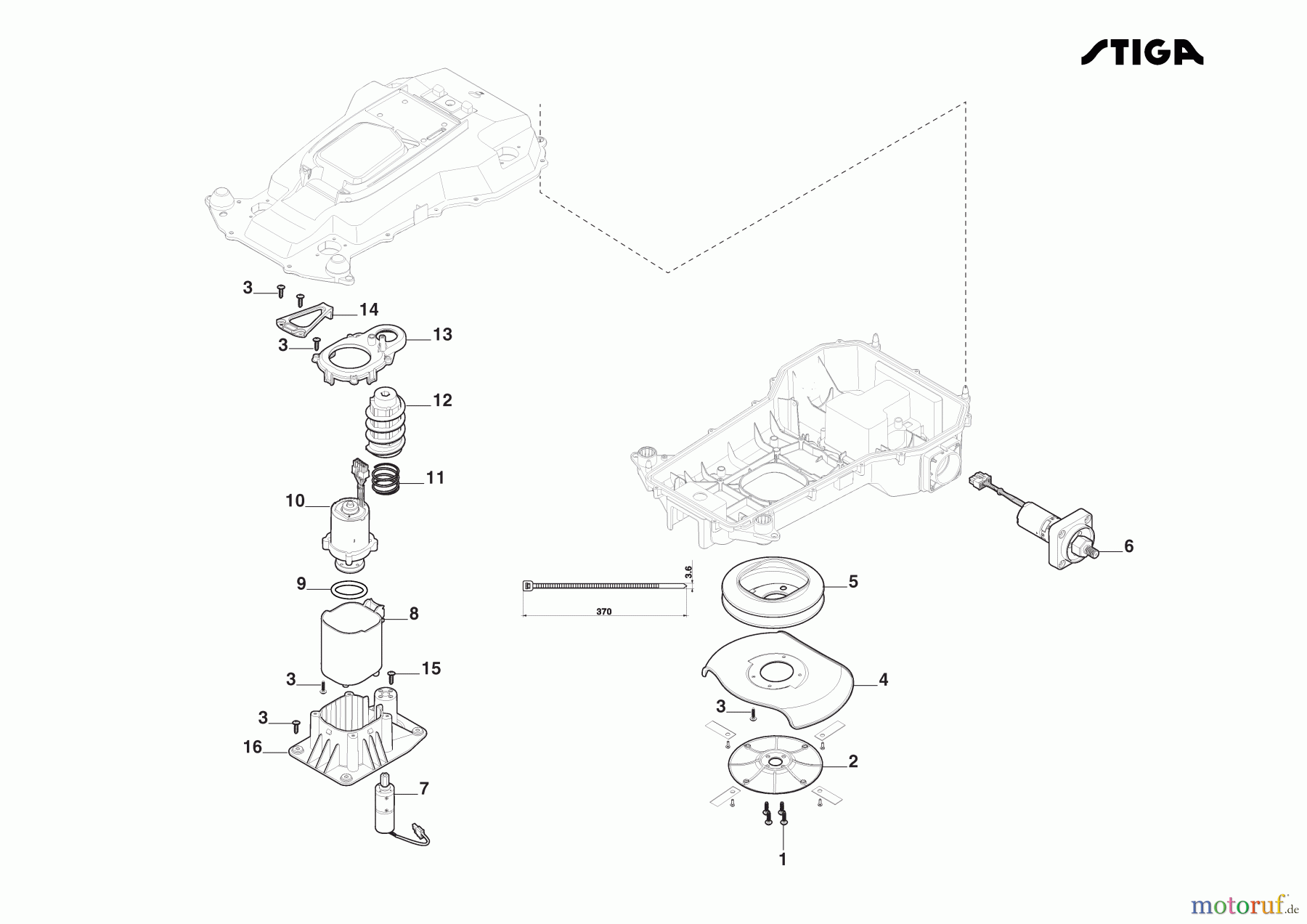 Stiga Mähroboter Baujahr 2024 A 1000 (2024) 2R7101028/ST2 Blattmotor Und Radmotoren