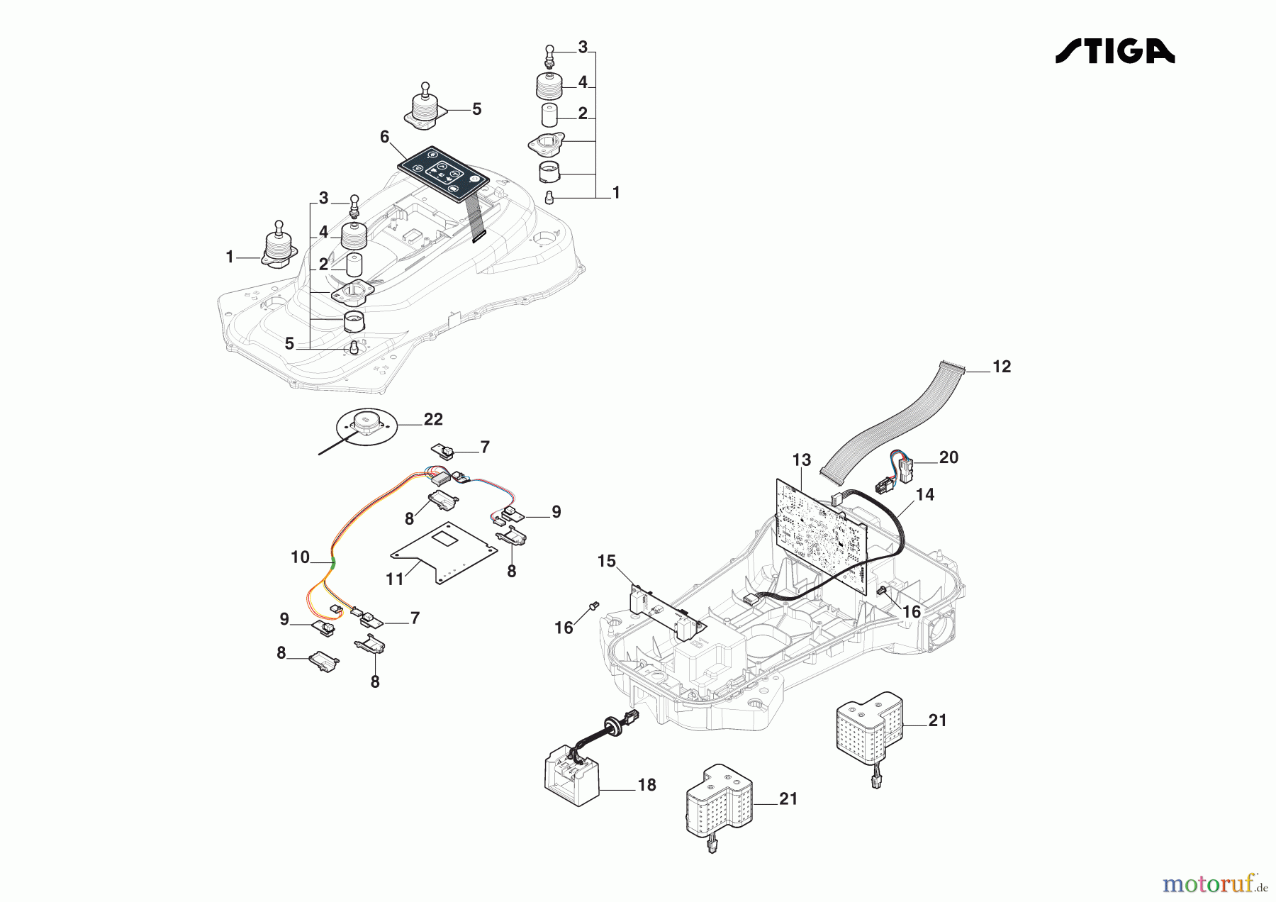 Stiga Mähroboter Baujahr 2024 A 5000 (2024) 2R9106028/ST1 Elektrische Teile: Platinen, Sensoren Und Displays