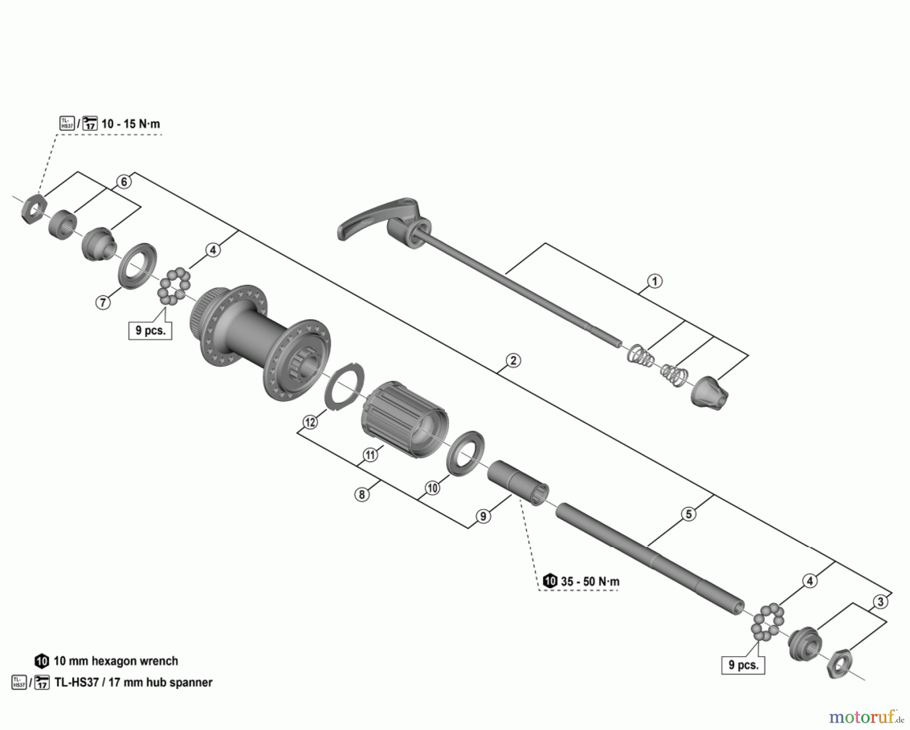 Shimano FH Free Hub - Freilaufnabe FH-M5100 DEORE FREEHUB (11/10/9/8-Speed)