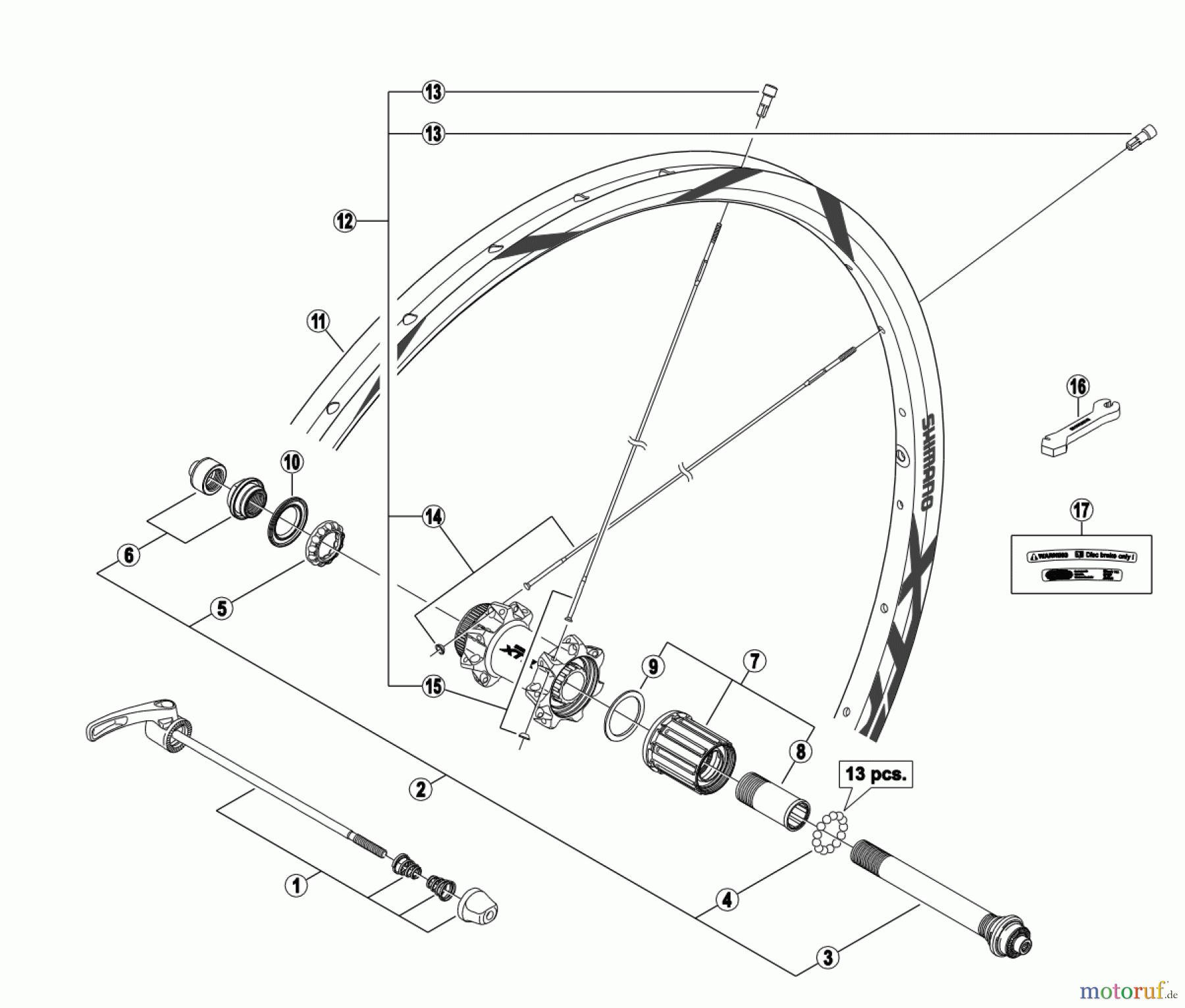 Shimano WH Wheels - Laufräder WH-M980-R-29 XTR Rear Wheel (9/10-Speed) For Disc Brake