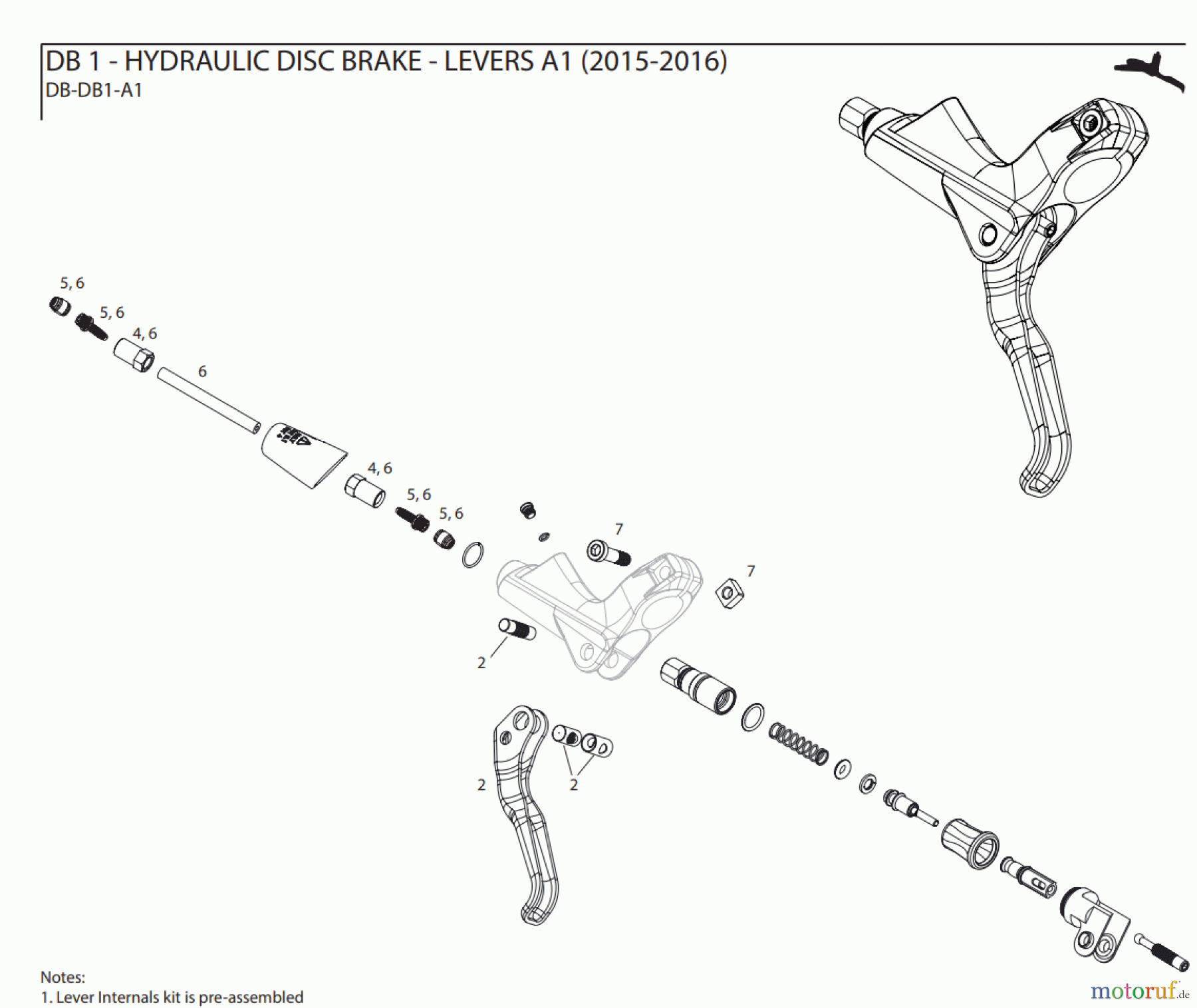 Sram Sram DB 1 - HYDRAULIC DISC BRAKE - LEVERS A1 (2015-2016)