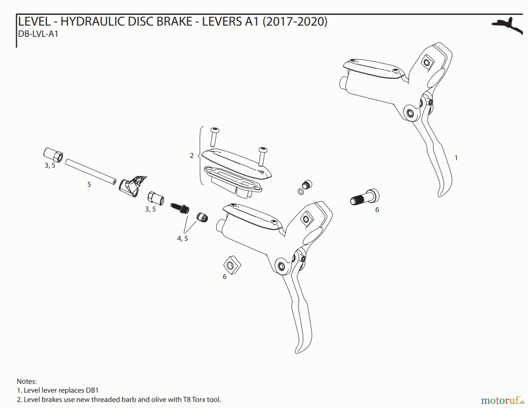 Sram Sram LEVEL - HYDRAULIC DISC BRAKE - LEVERS A1 (2017-2020)
