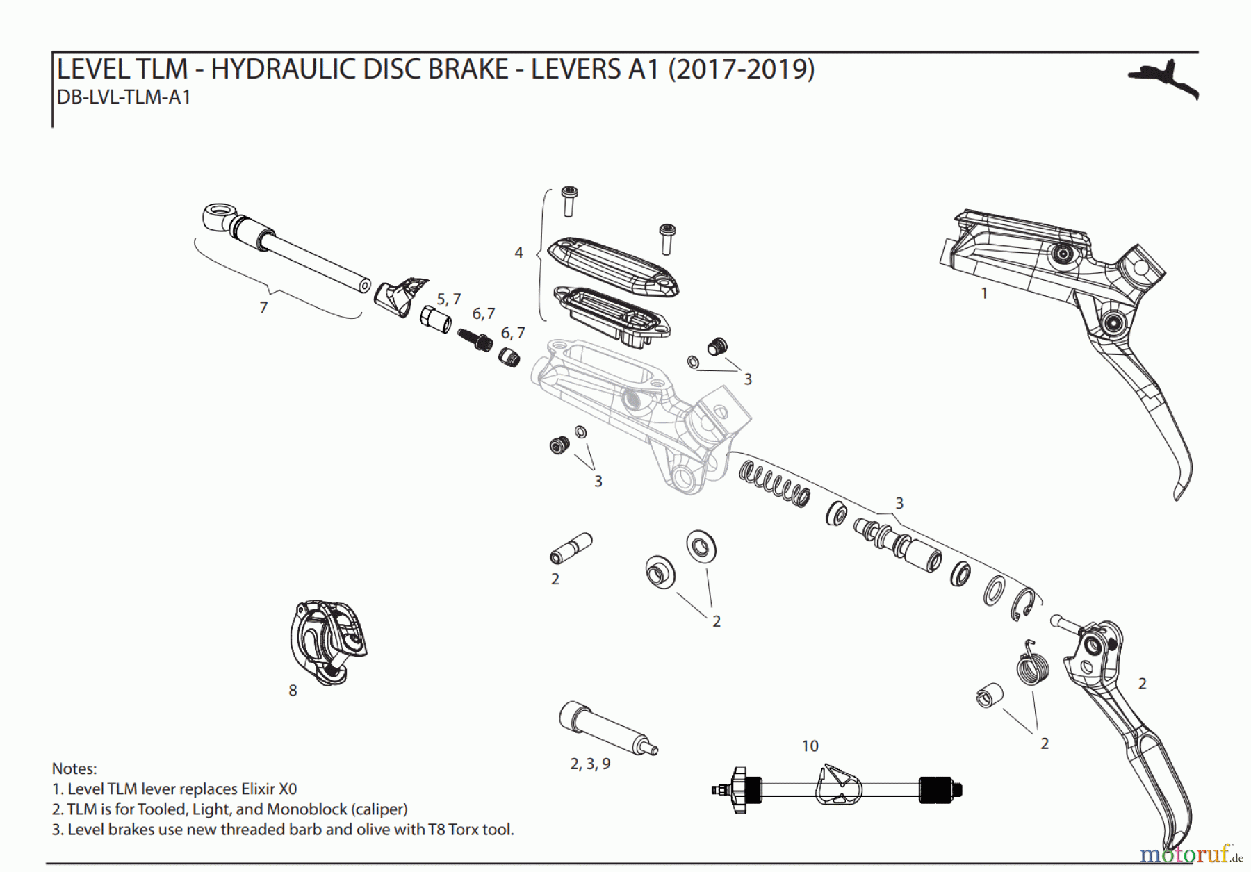 Sram Sram LEVEL TLM - HYDRAULIC DISC BRAKE - LEVERS A1 (2017-2019)