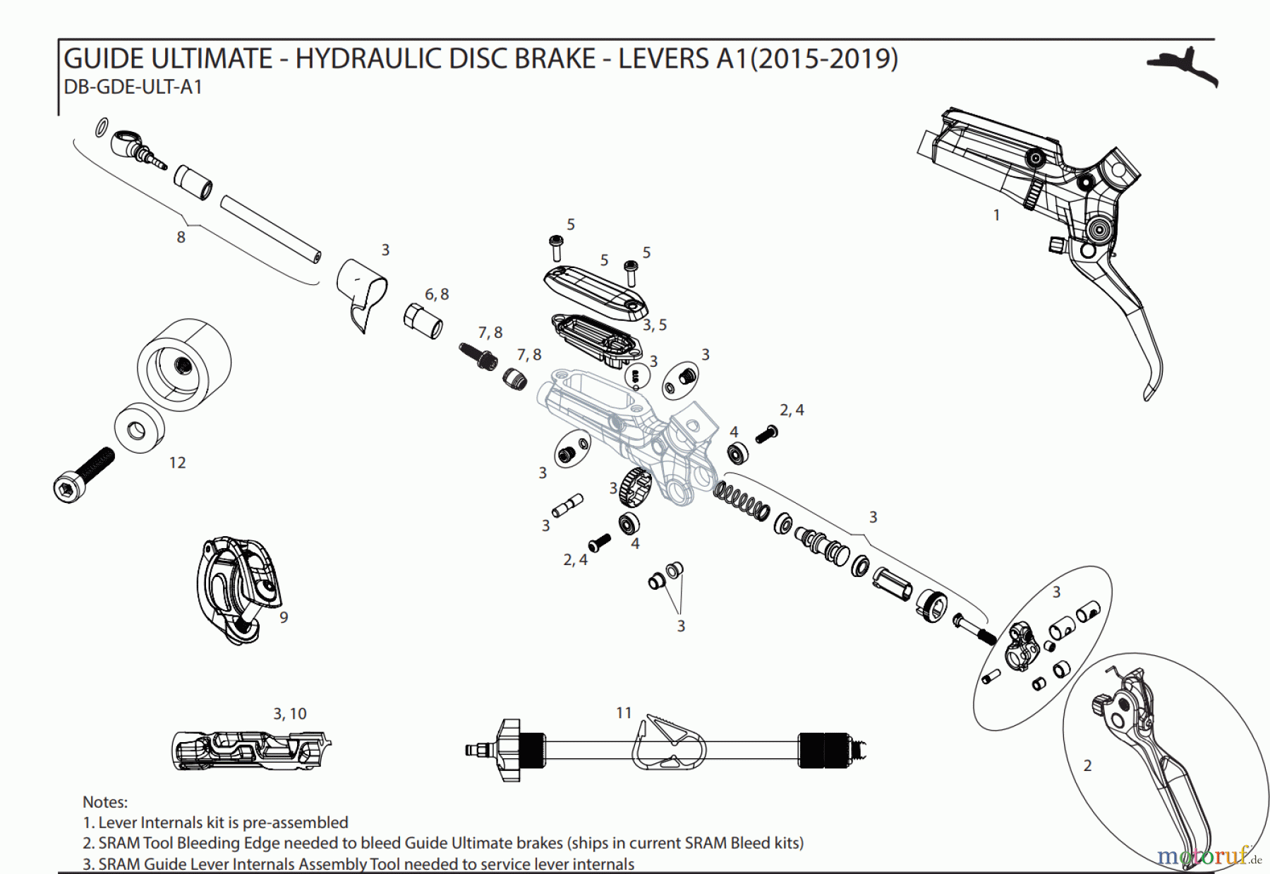 Sram Sram GUIDE ULTIMATE - HYDRAULIC DISC BRAKE - LEVERS A1(2015-2019)