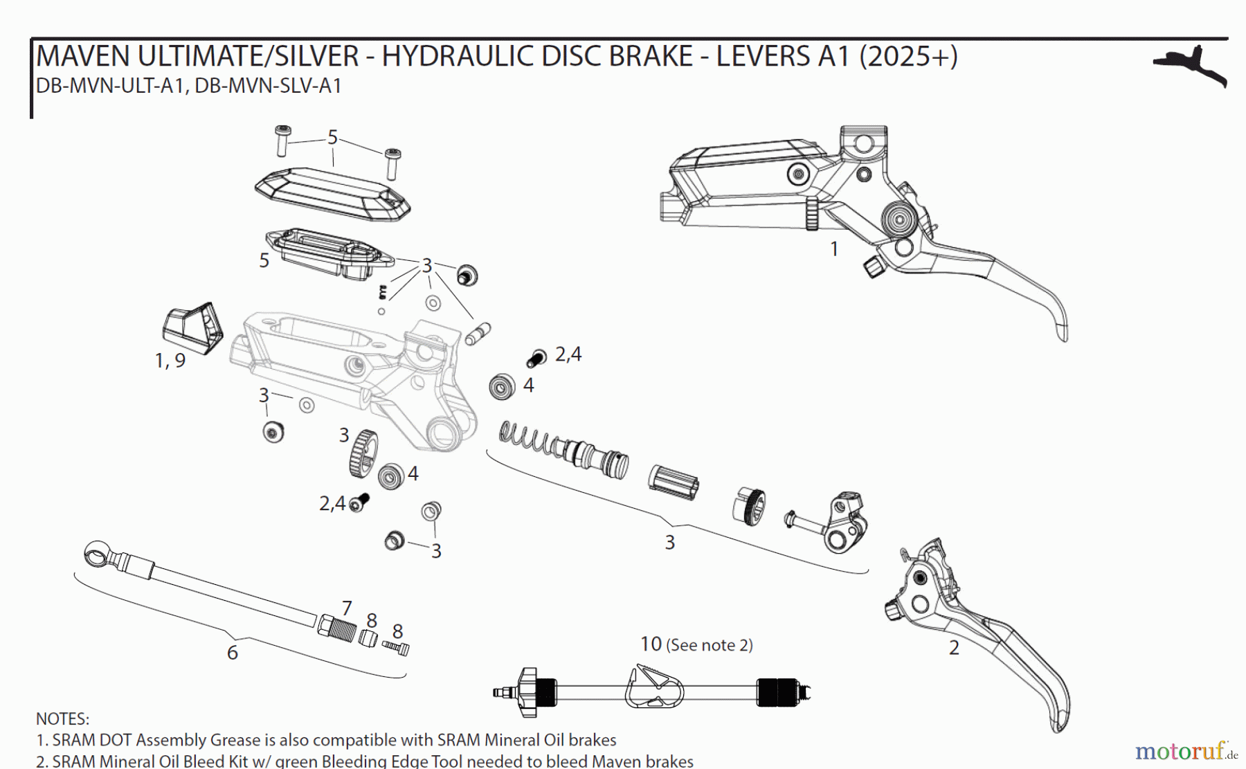 Sram Sram MAVEN ULTIMATE/SILVER - HYDRAULIC DISC BRAKE - LEVERS A1 (2025+)