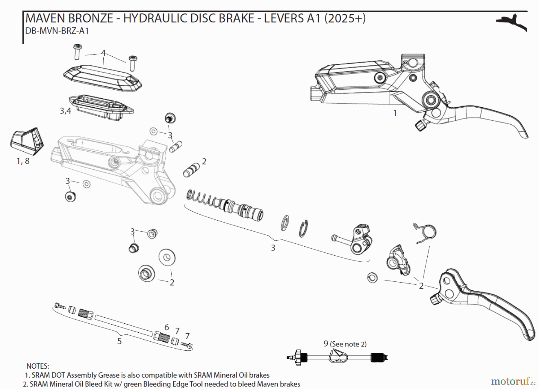 Sram Sram MAVEN BRONZE - HYDRAULIC DISC BRAKE - LEVERS A1 (2025+)