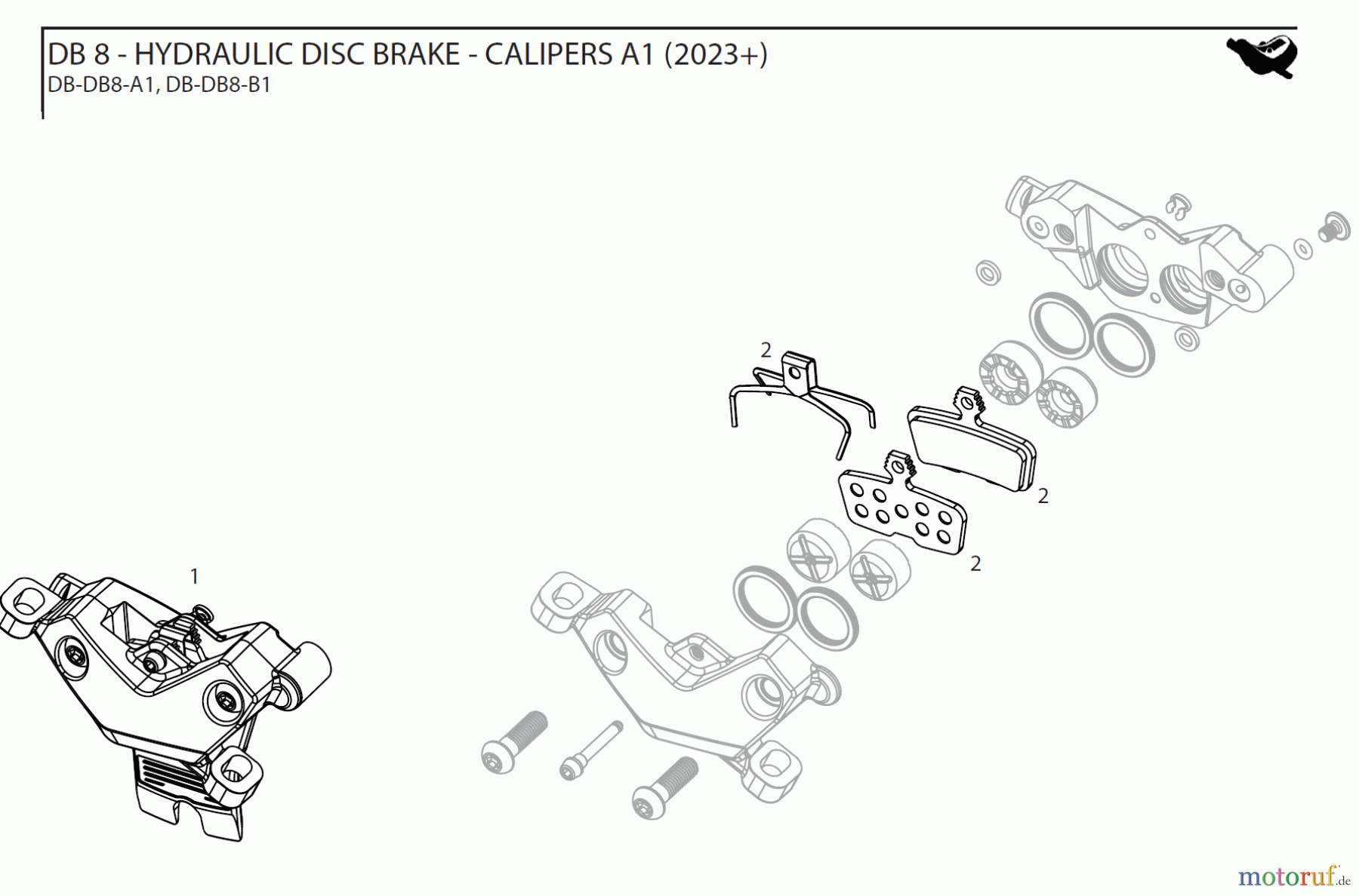Sram Sram DB 8 - HYDRAULIC DISC BRAKE - CALIPERS A1 (2023+)